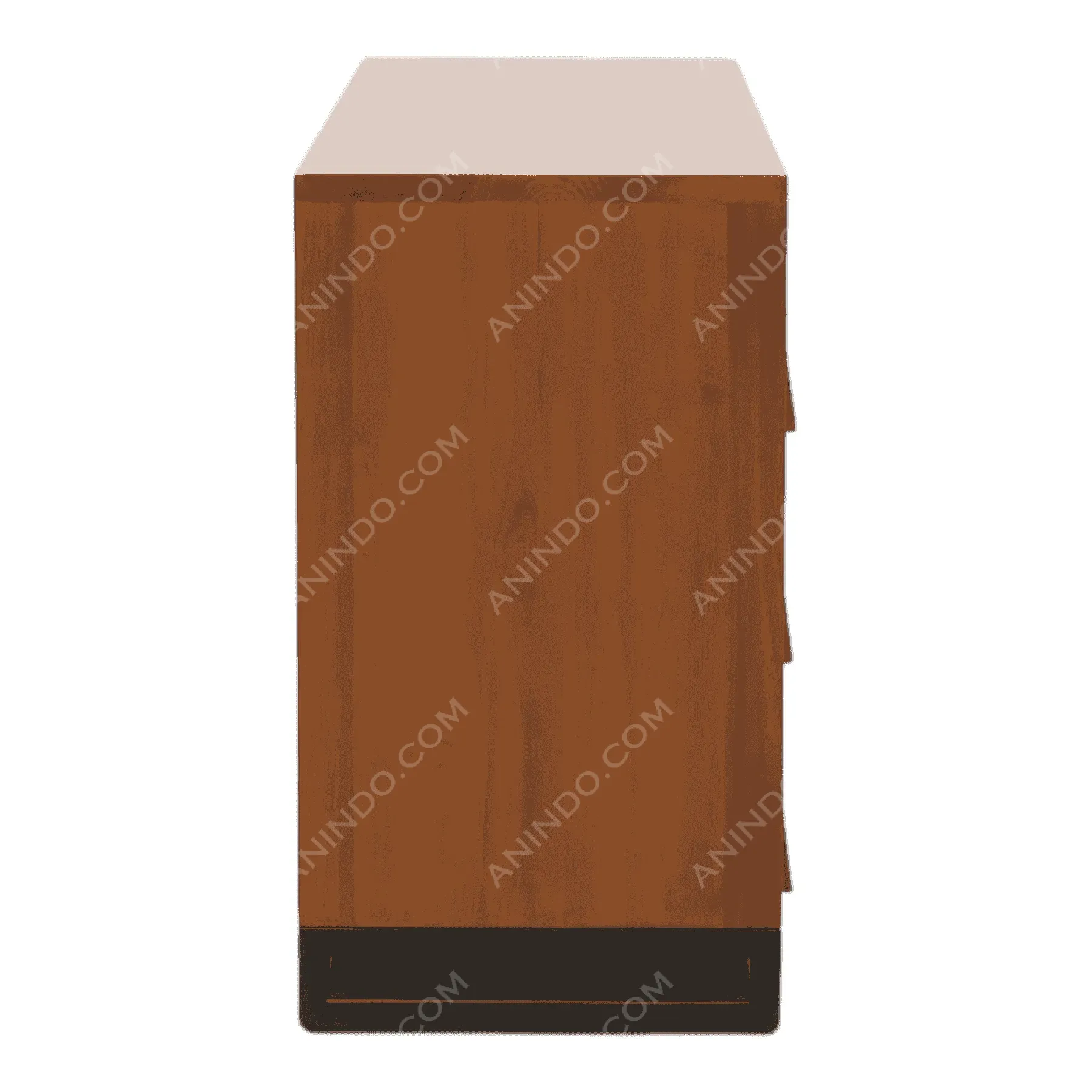 Wooden filing cabinet with three drawers