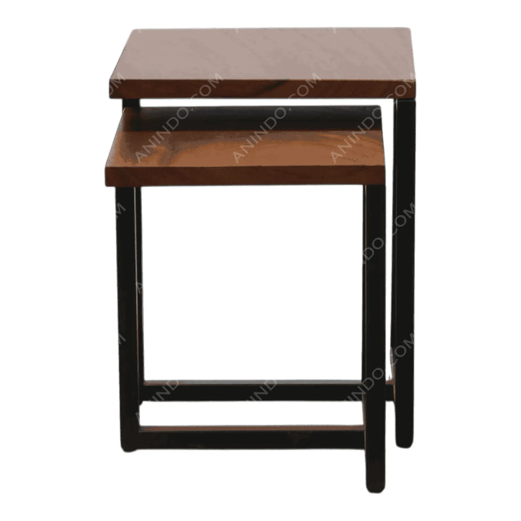 Set of two wooden nesting tables