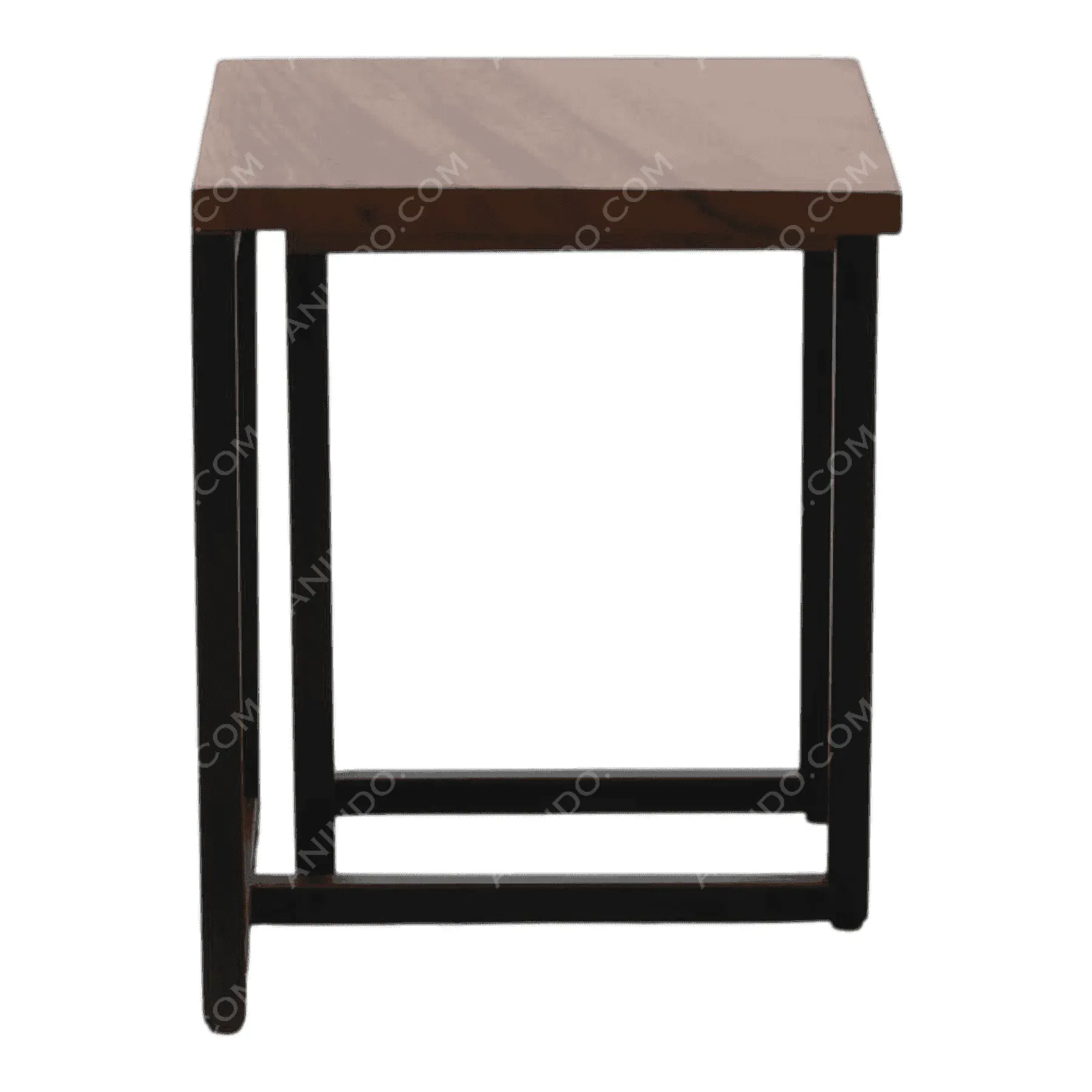 Modern wooden side table with metal legs