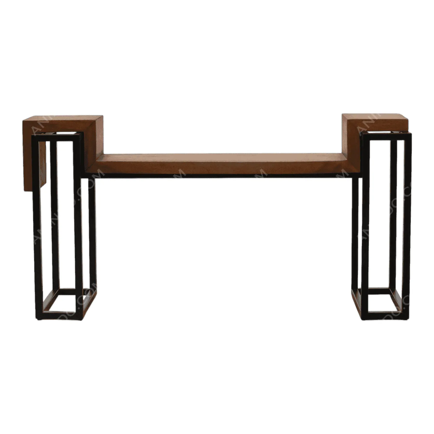 Modern wood and metal console table