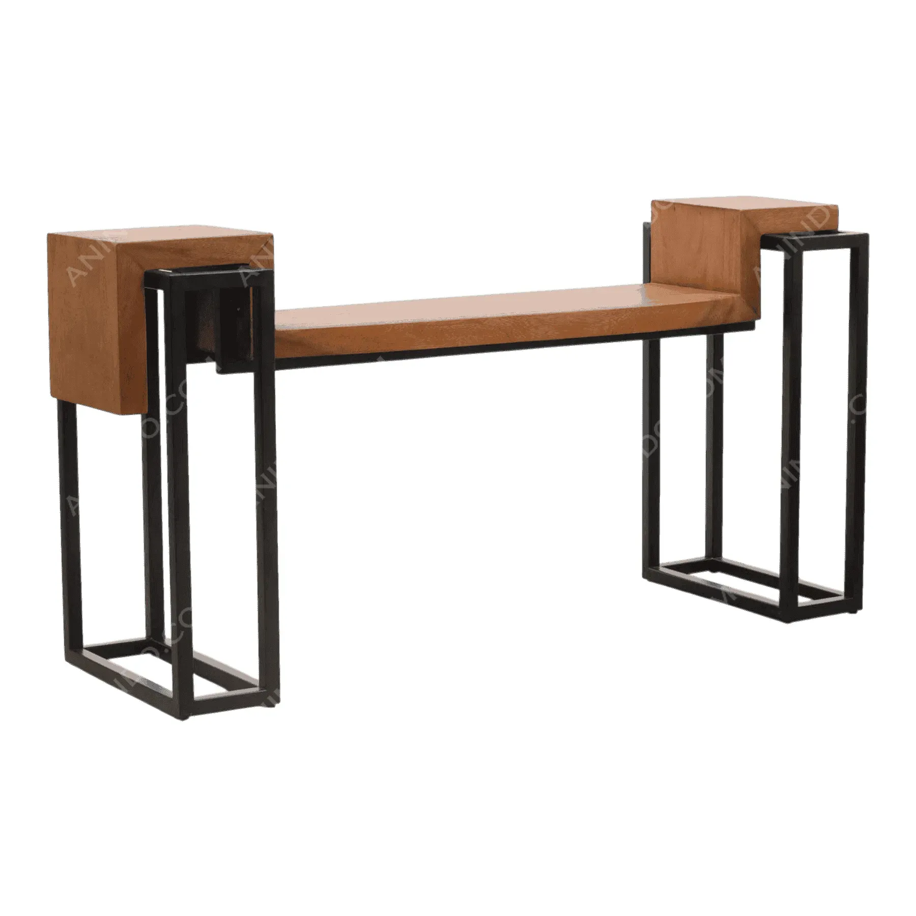 Modern wooden and metal console table design