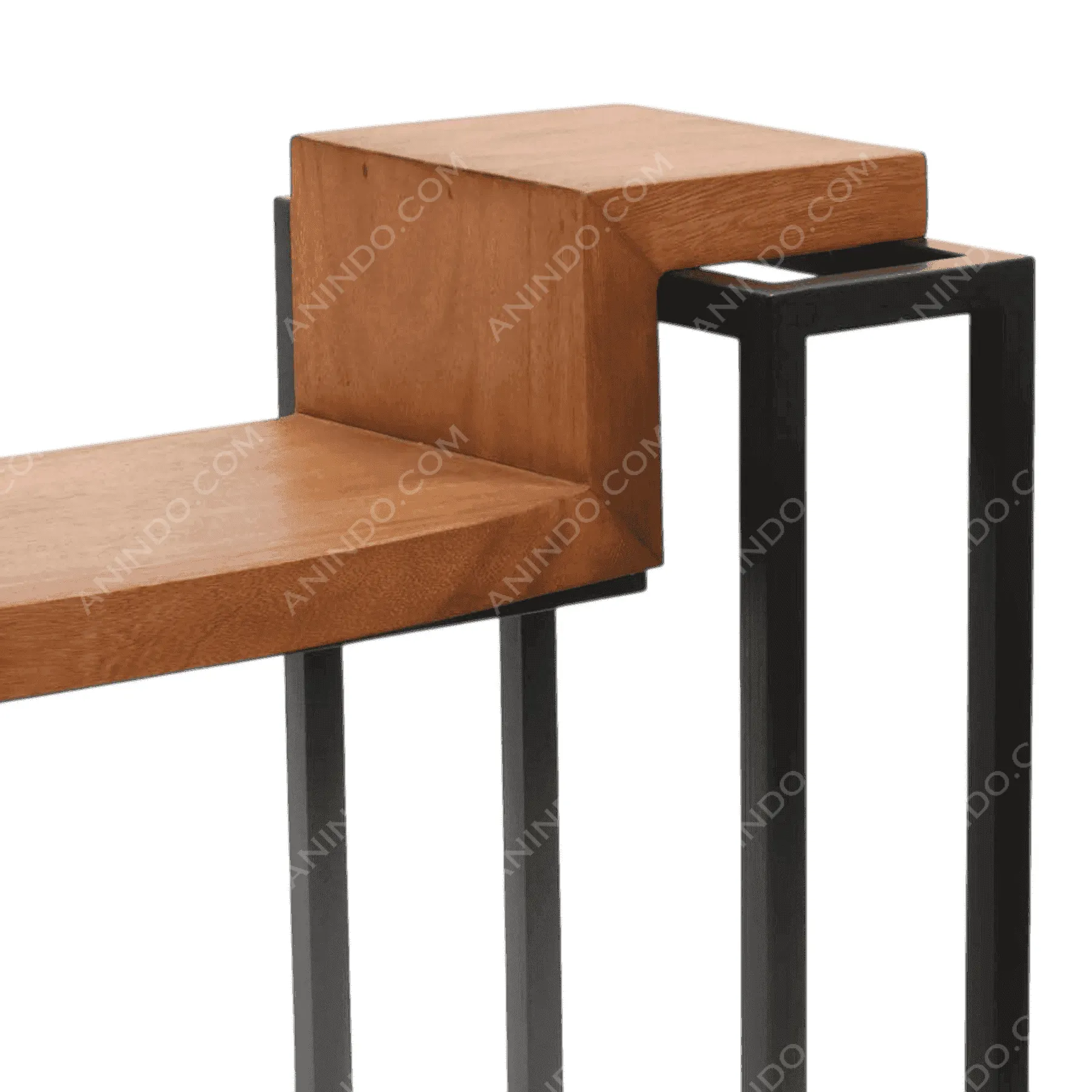 Modern wood and metal nesting tables