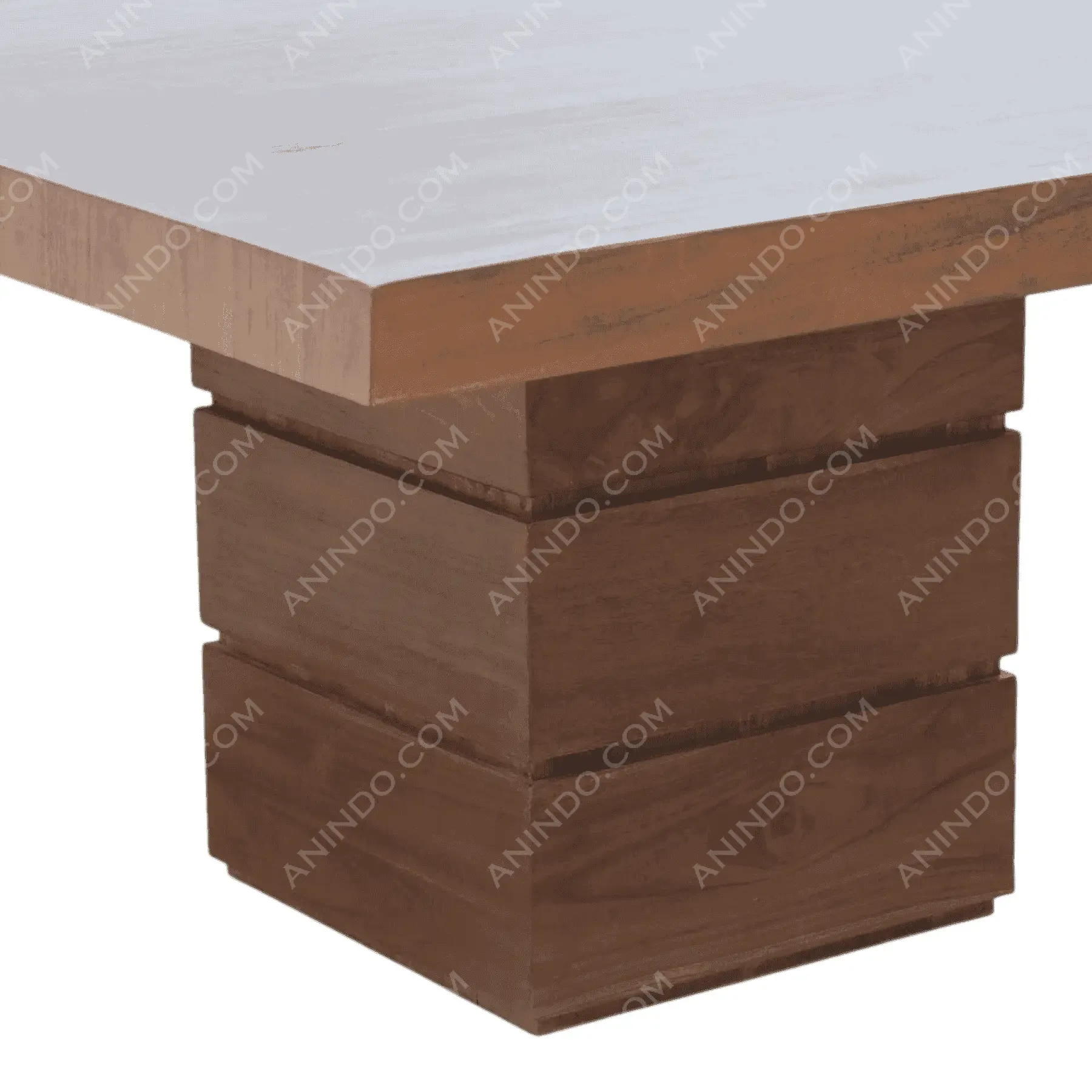 Modern wooden table base with layered design