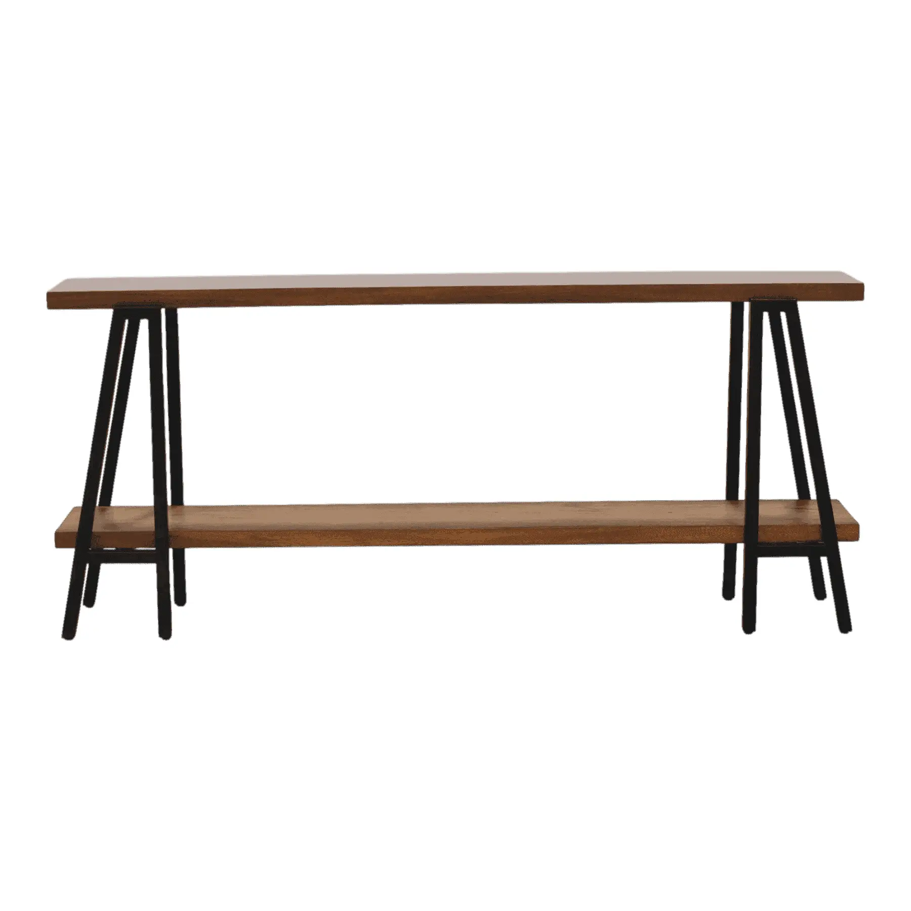 Modern wooden console table with metal legs