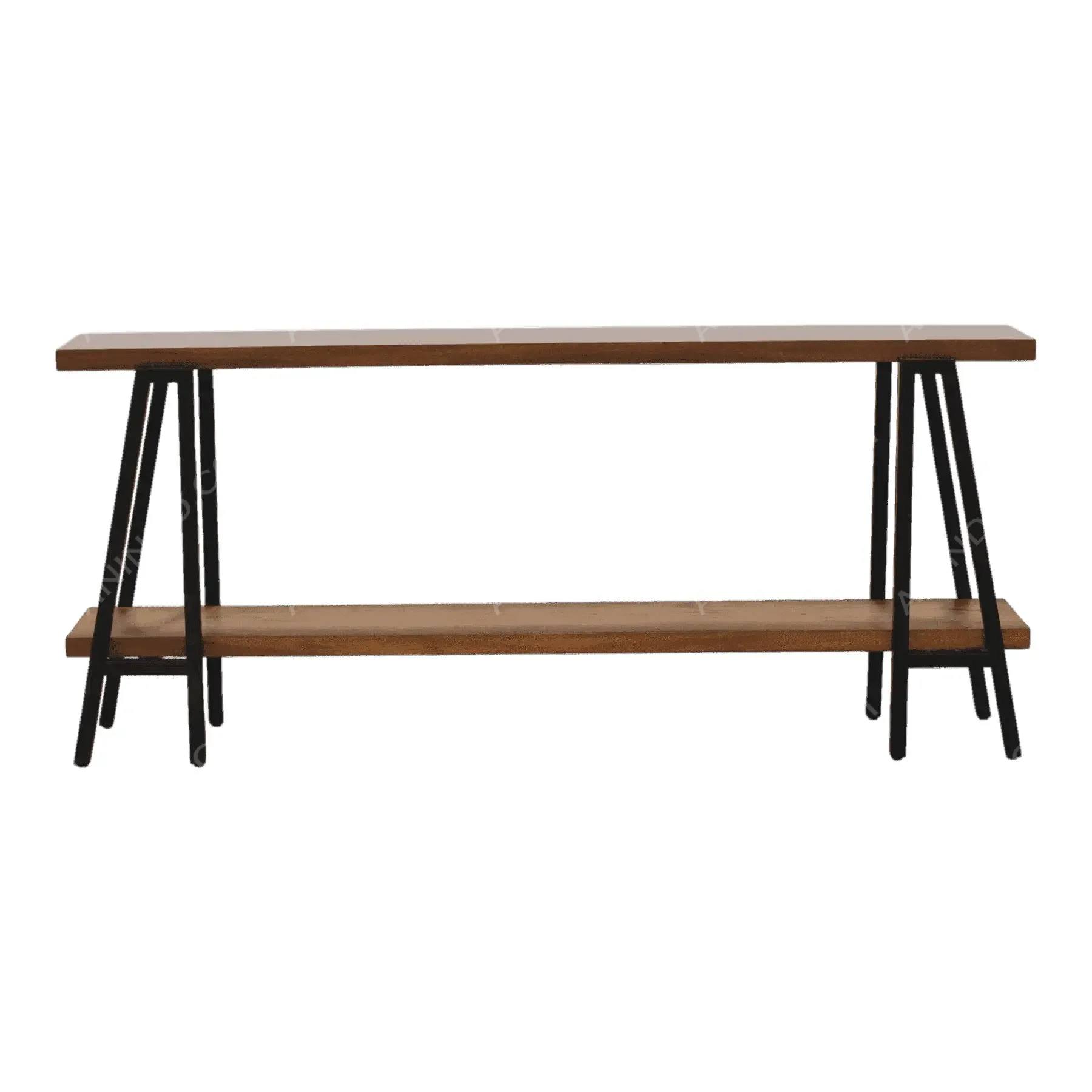 Modern wooden console table with metal legs