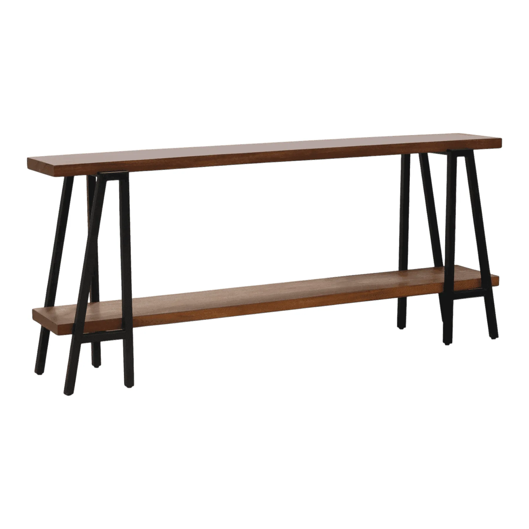 Modern wooden console table with metal legs