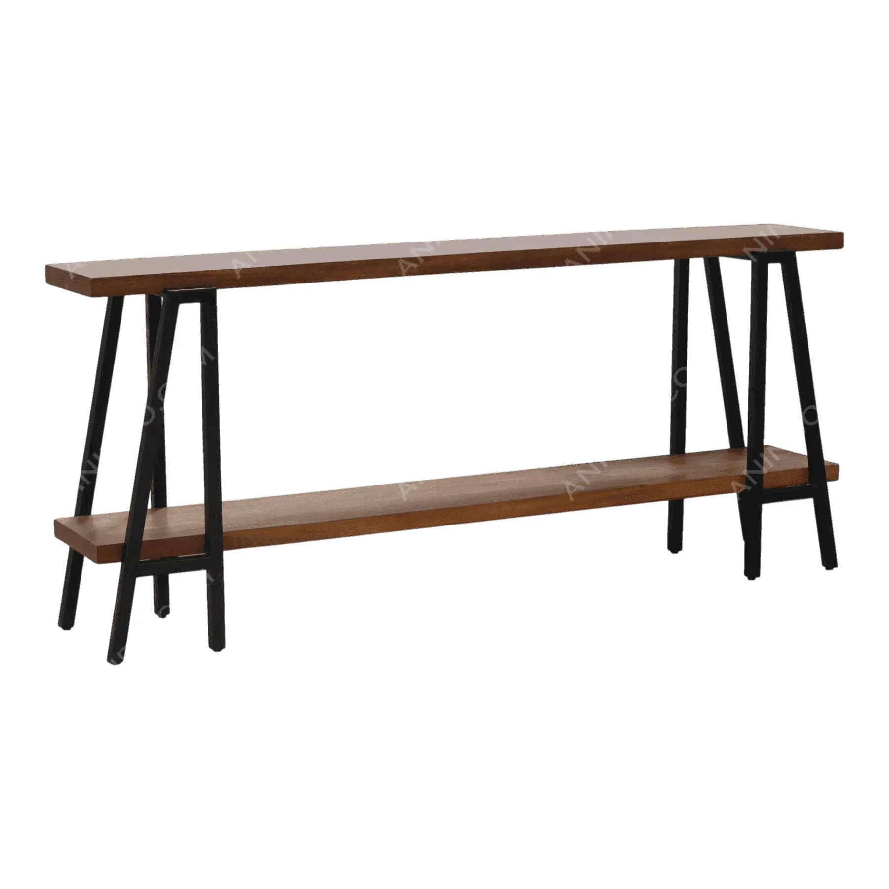 Modern wooden console table with metal legs