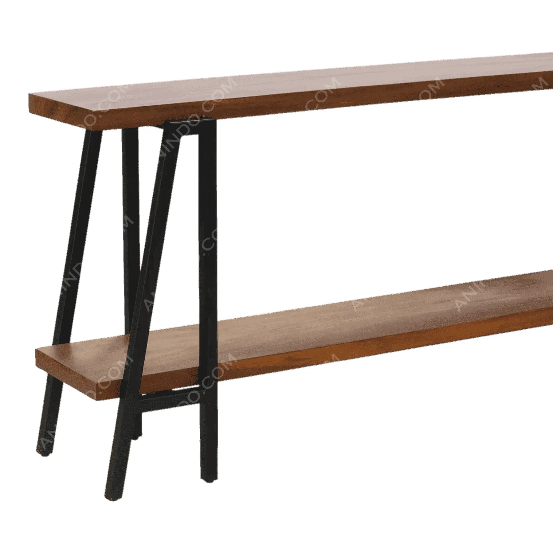 Modern wooden console table with metal legs