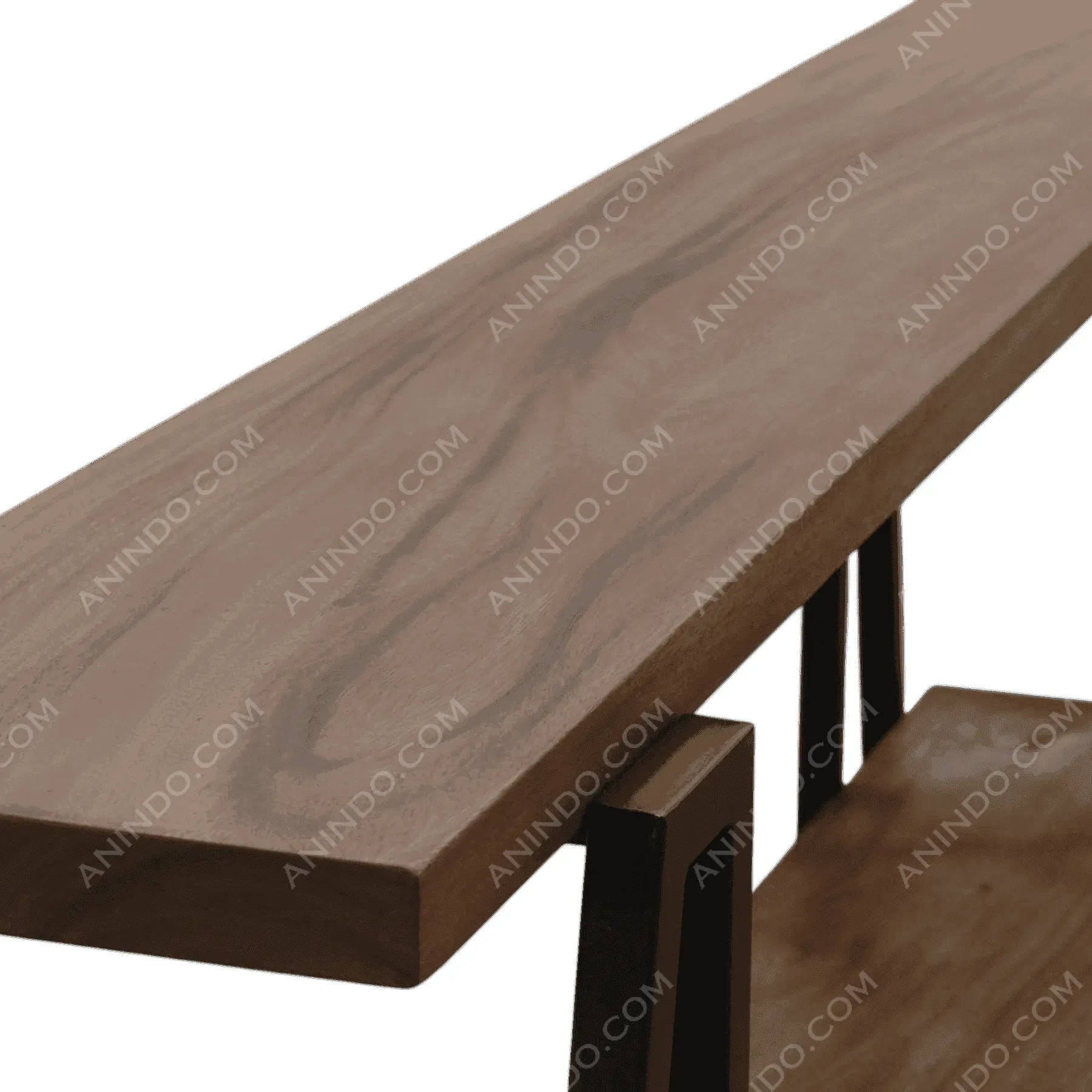 Modern wooden console table with metal legs