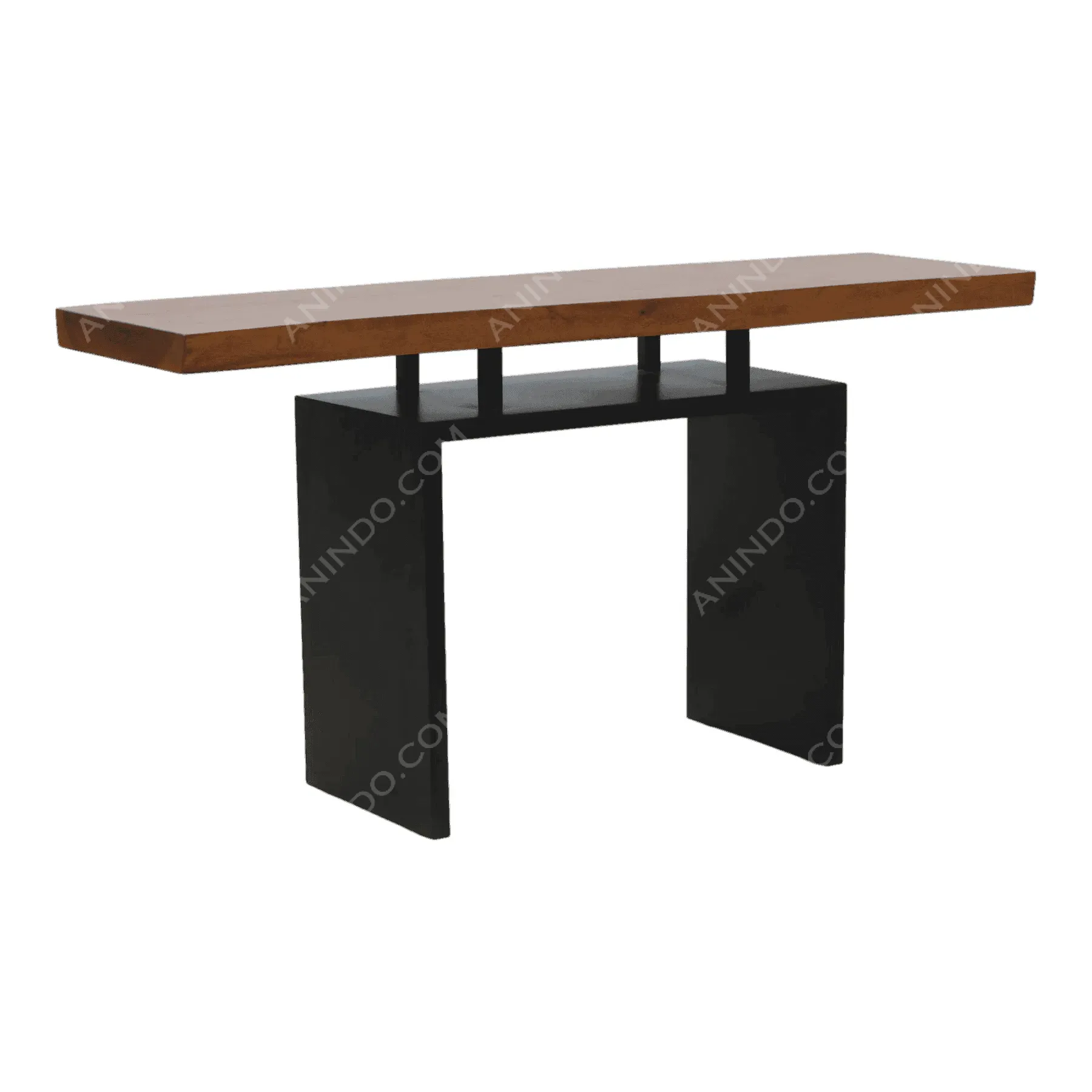 Modern wood and metal console table