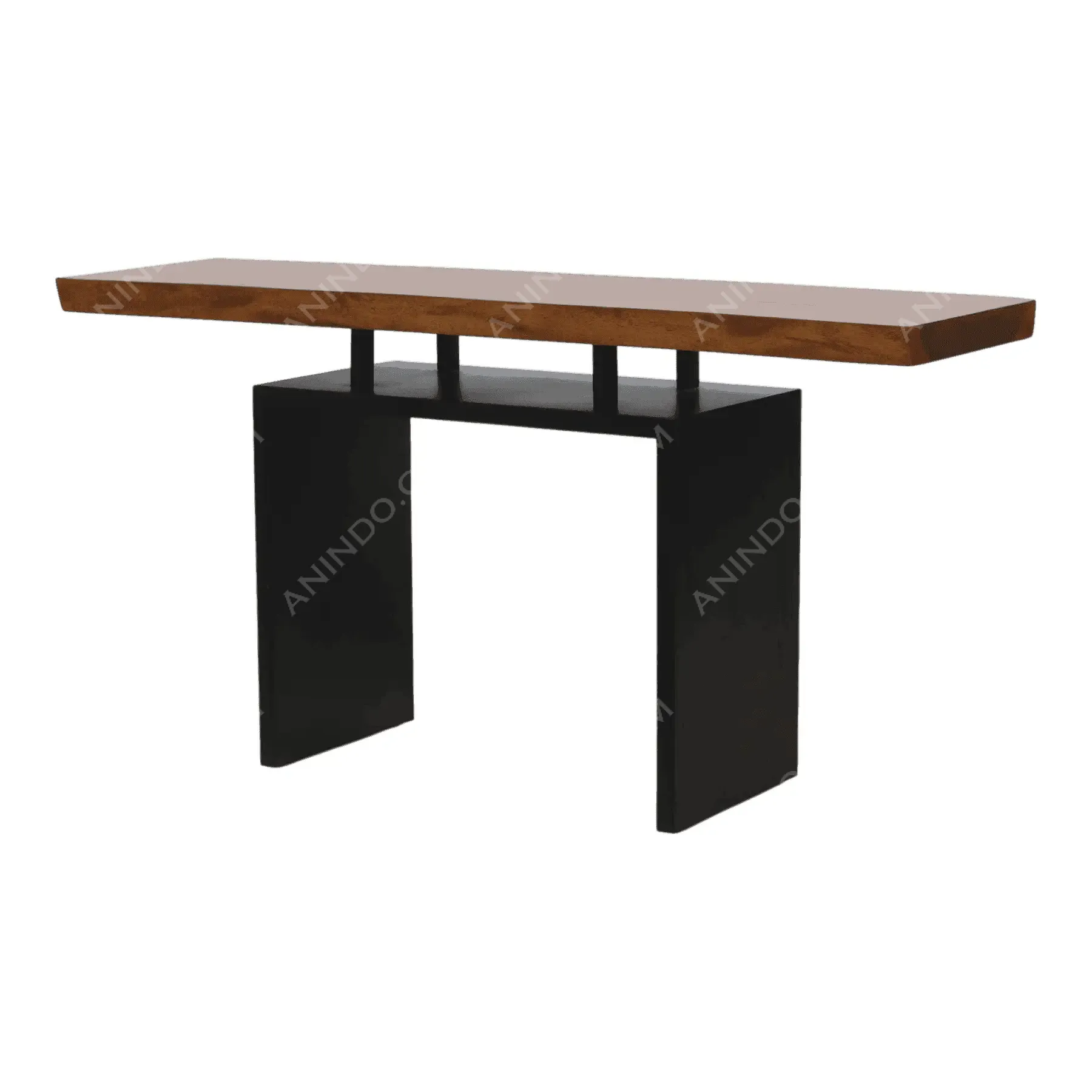 Modern wood and metal console table