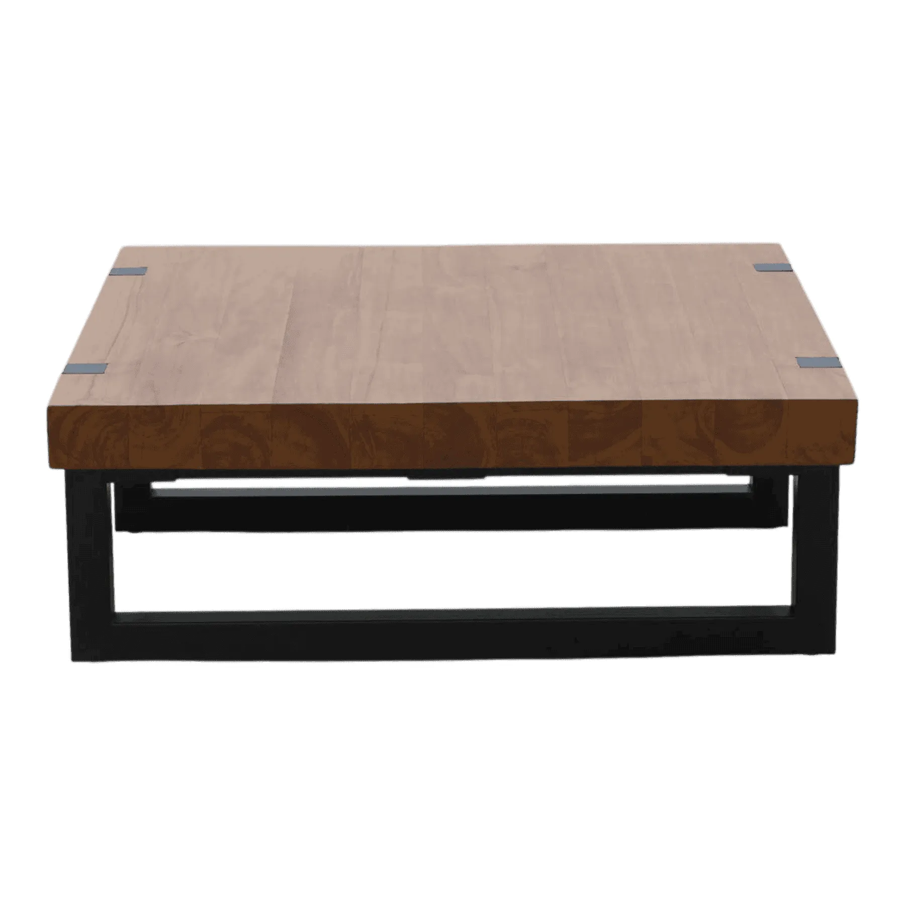 Modern wooden coffee table with metal base