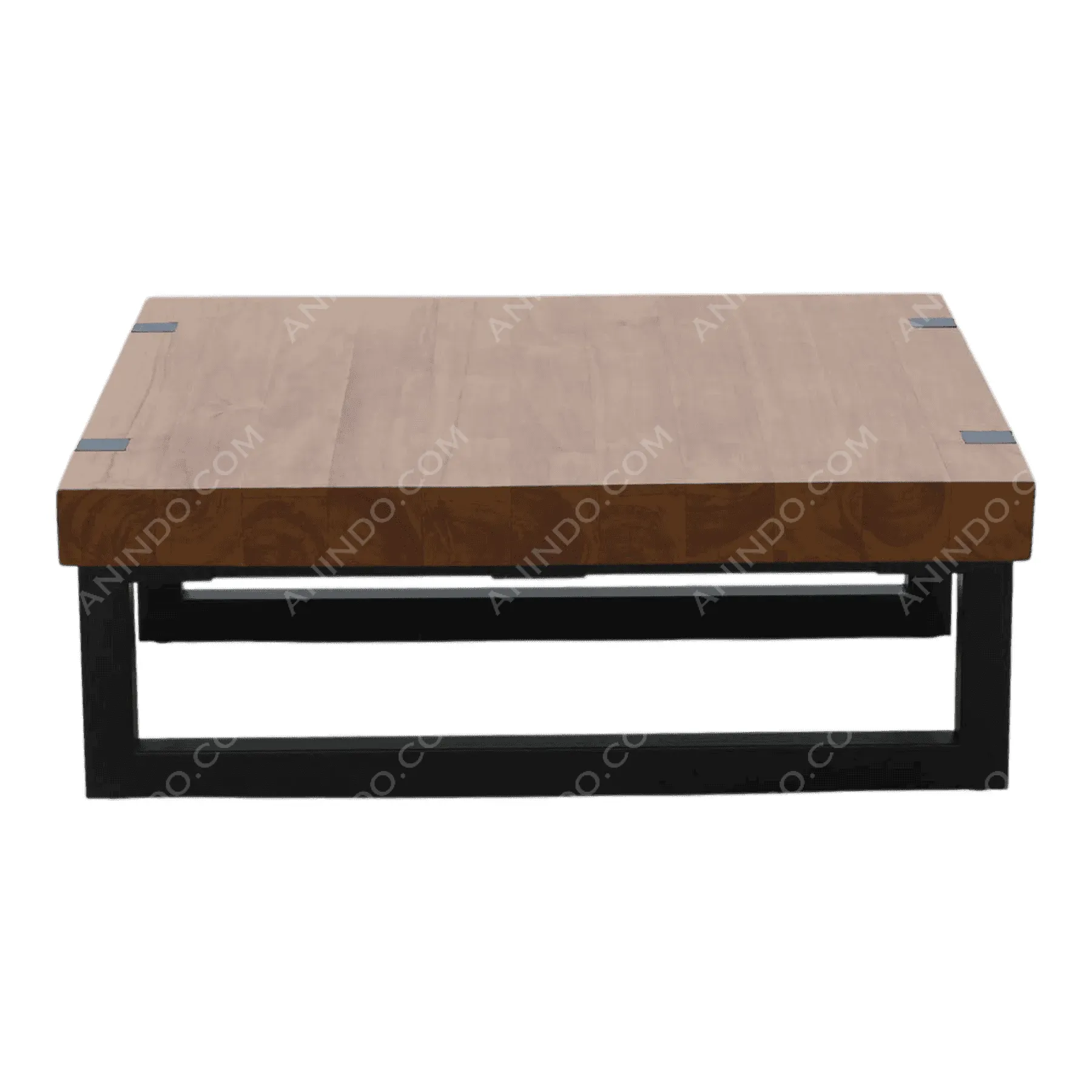 Modern wooden coffee table with metal base
