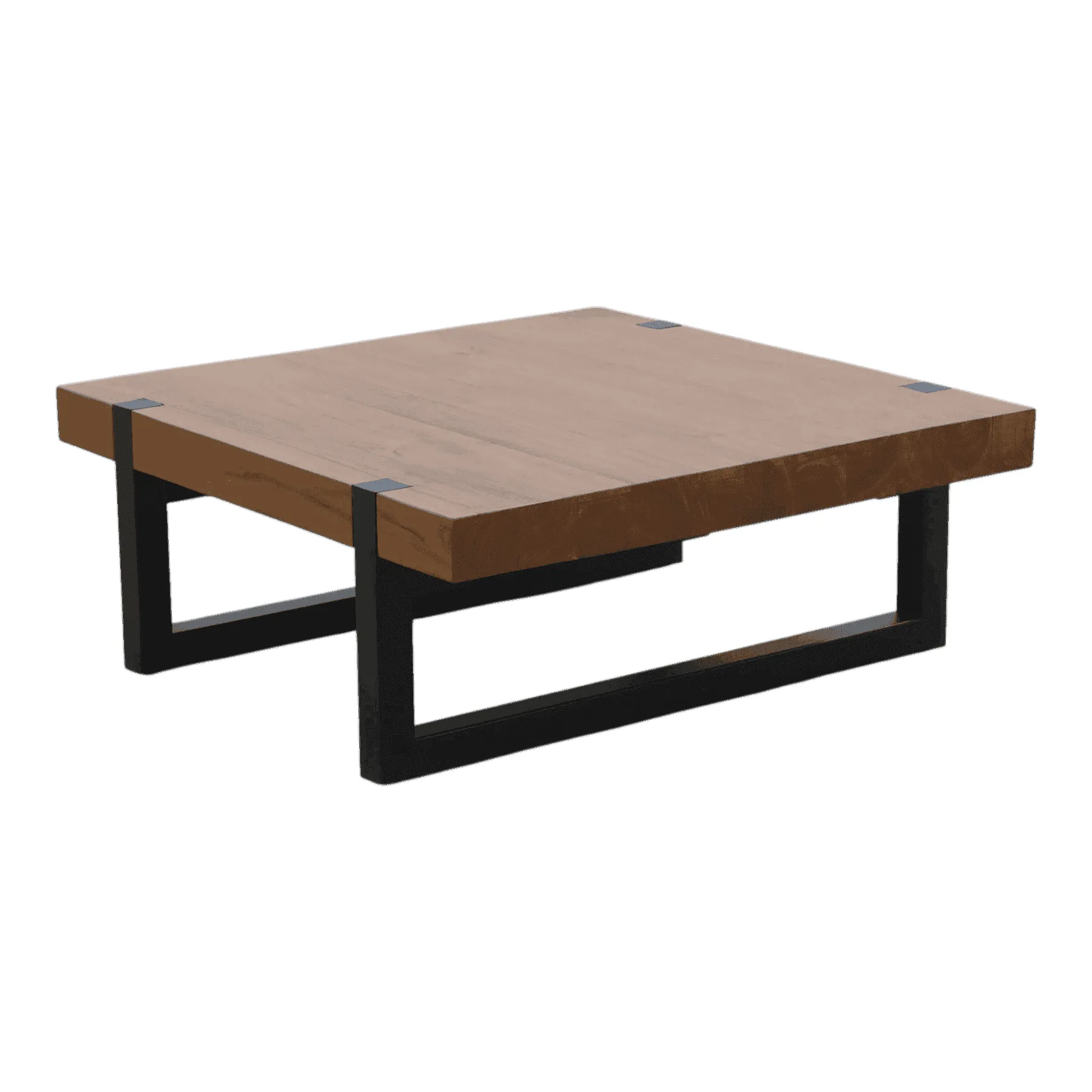 Modern wooden coffee table with metal legs