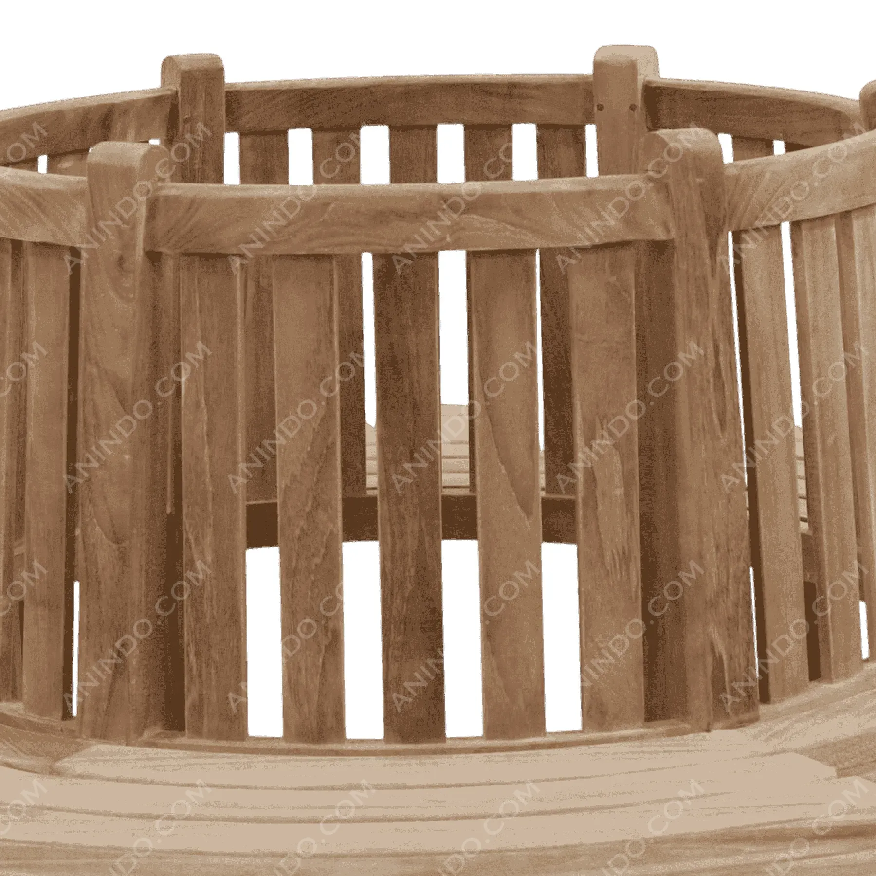 Wooden circular outdoor bench design