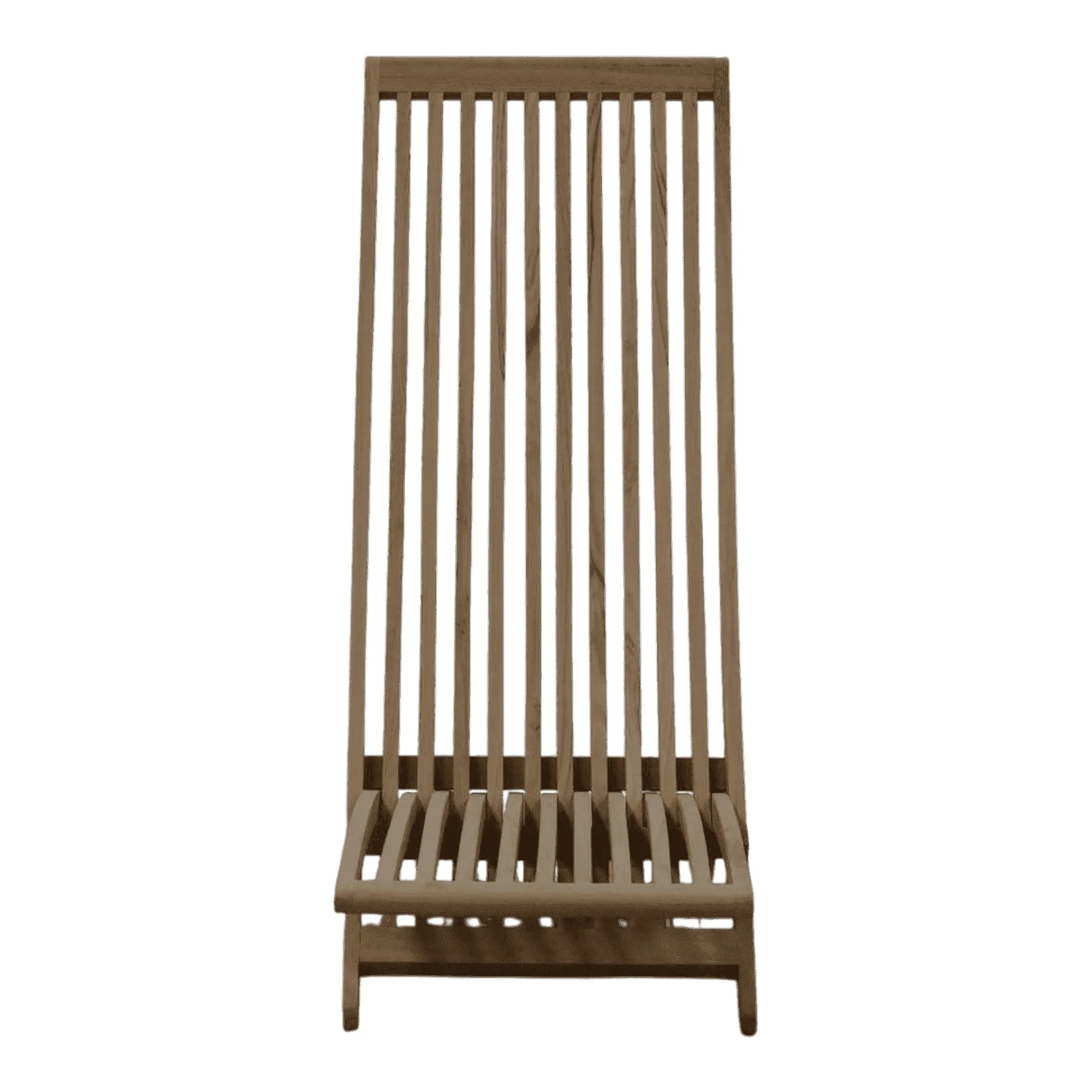 Wooden slatted high back chair