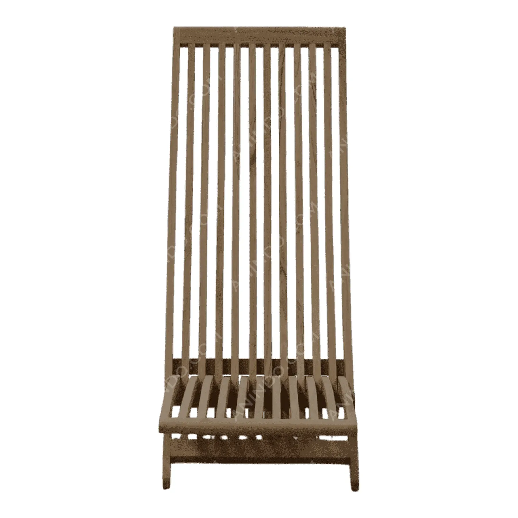 Wooden slatted high back chair