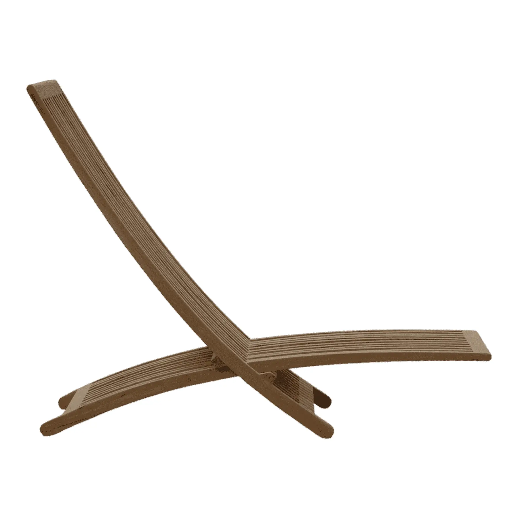 Brown wooden folding lounge chair frame