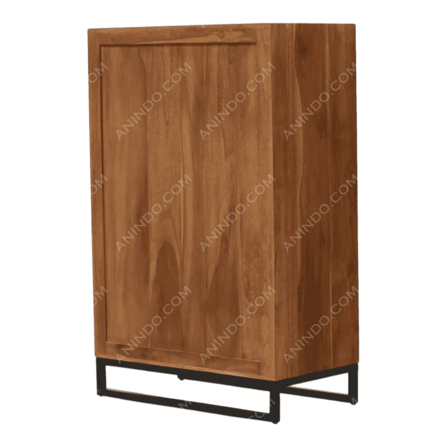 Modern wooden cabinet with black metal base