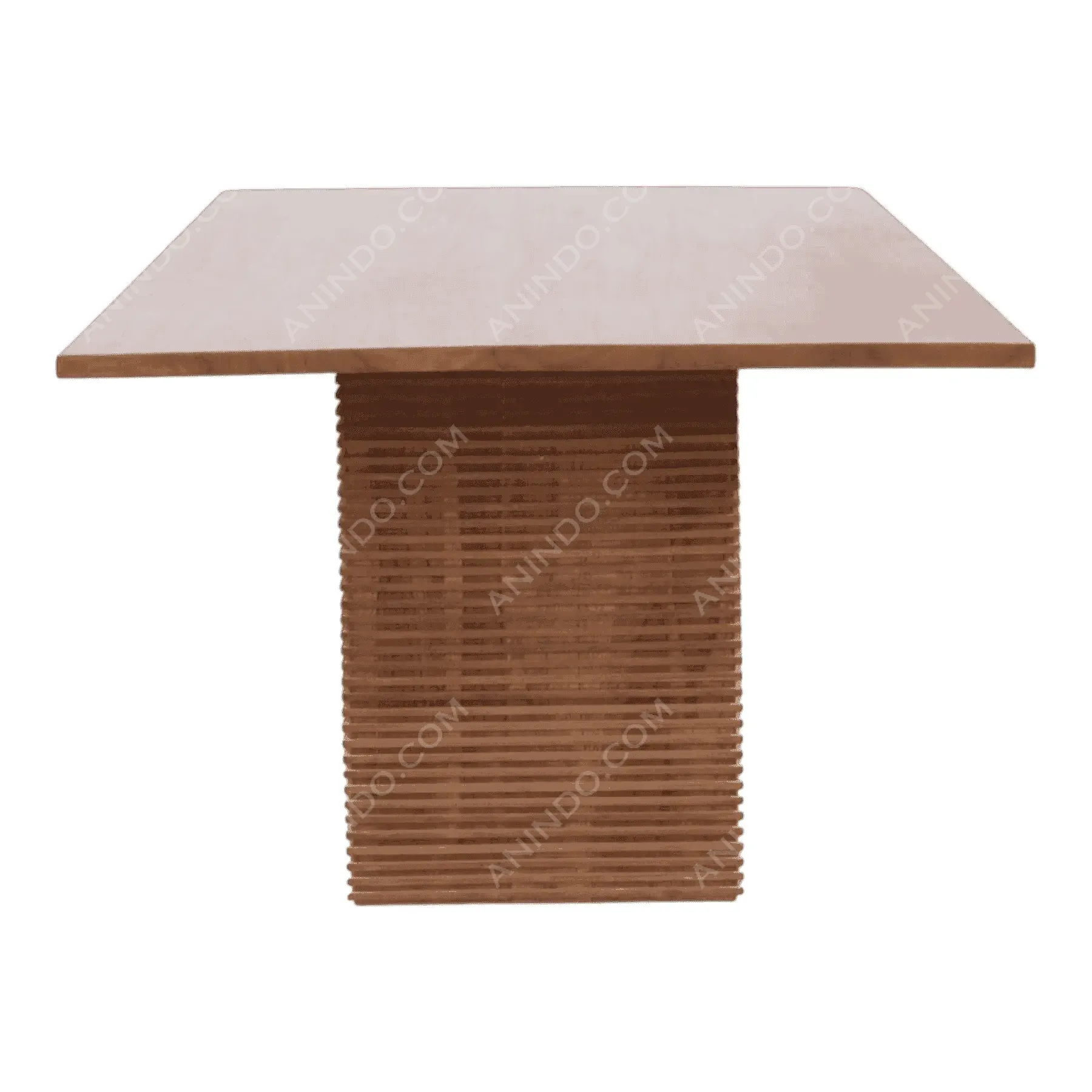 Modern wooden dining table with square top