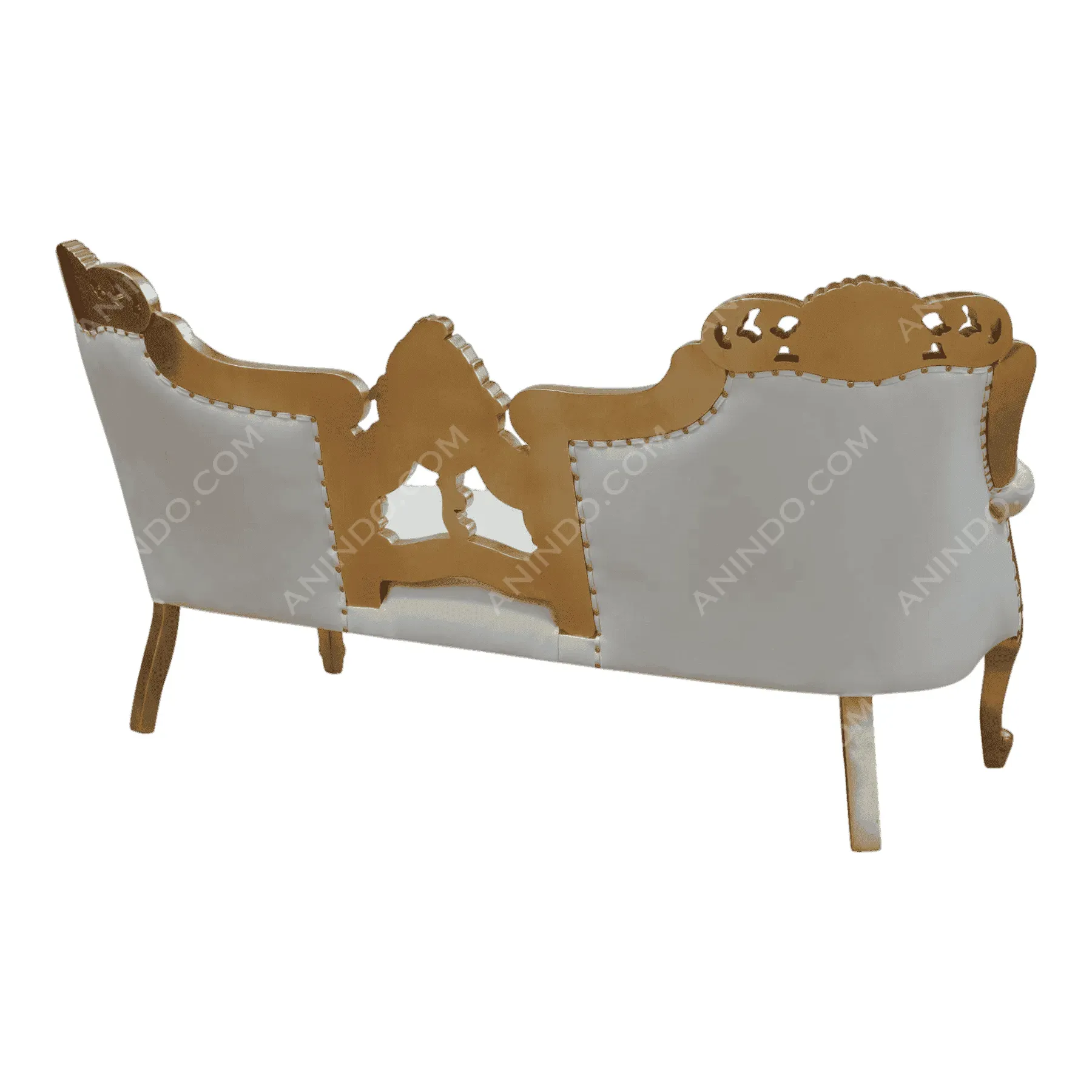 Elegant white and gold vintage sofa