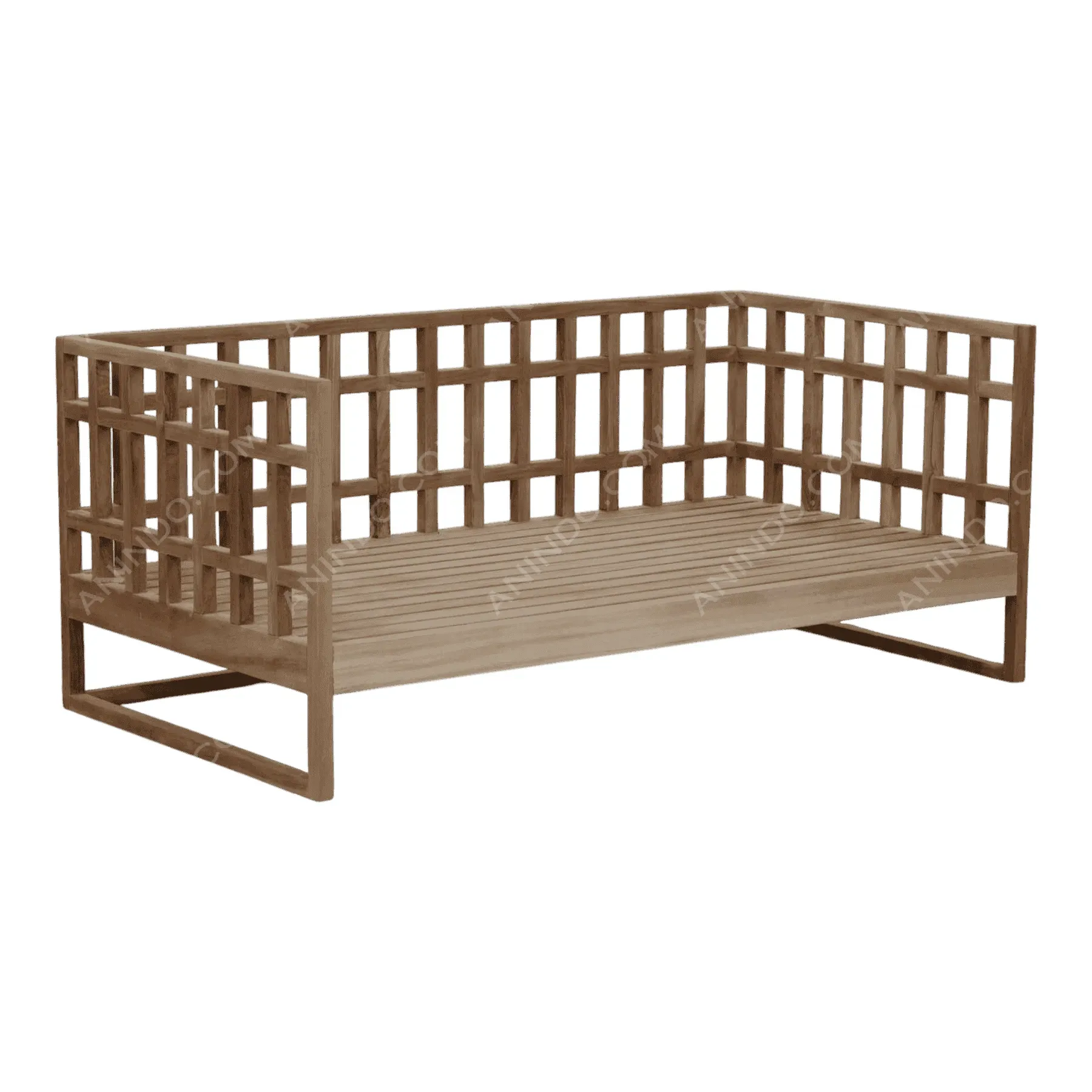 Modern wooden lattice outdoor sofa frame