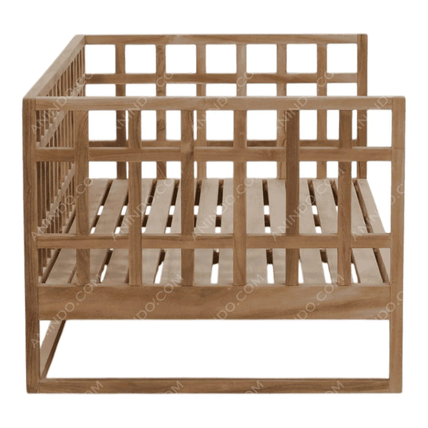 Modern wooden open-frame coffee table