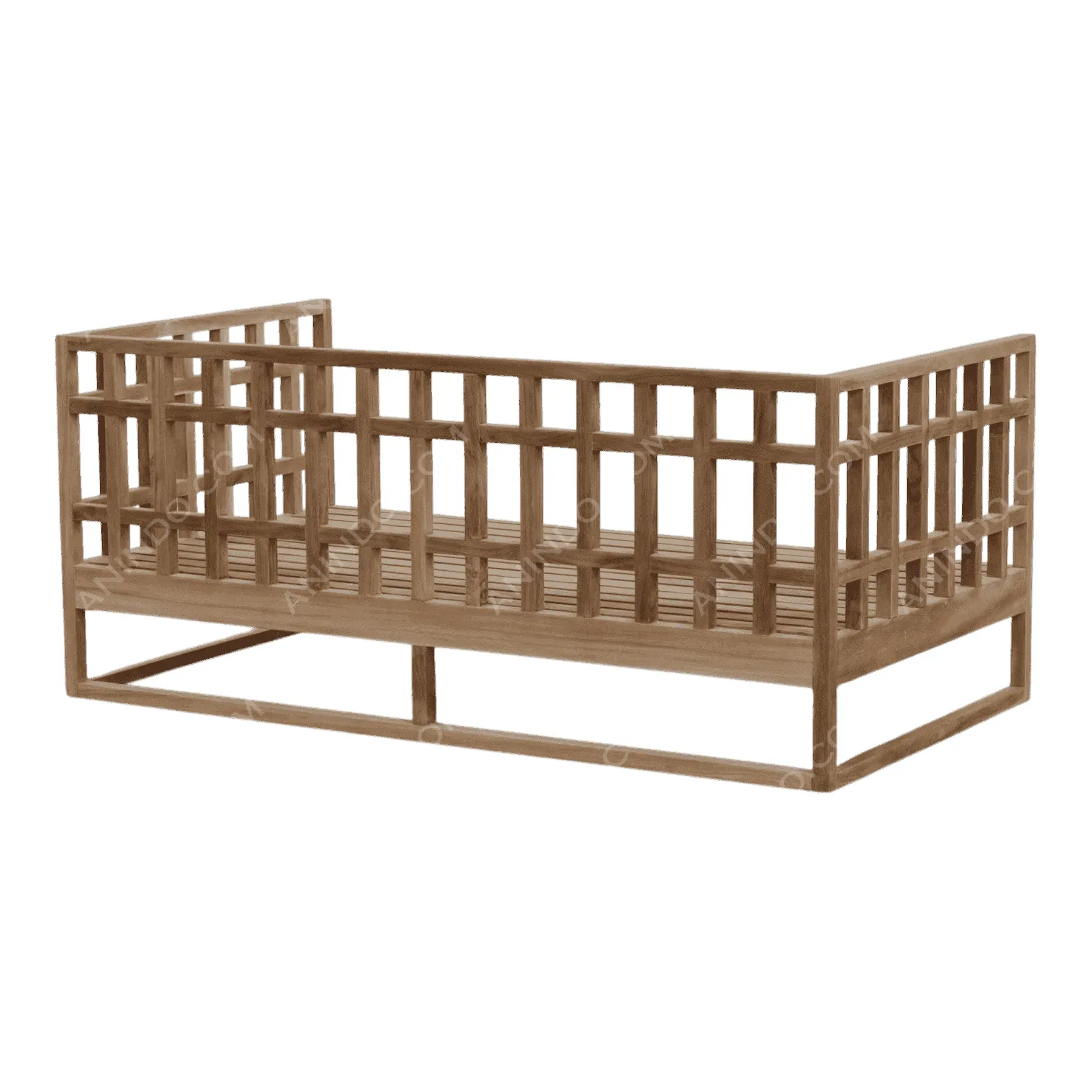 Wooden lattice-style toddler daybed frame