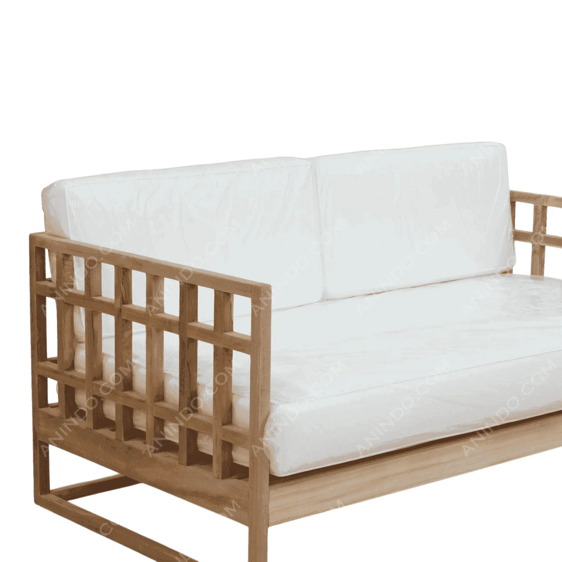 Modern Grid: Teak Loveseat - Image 6