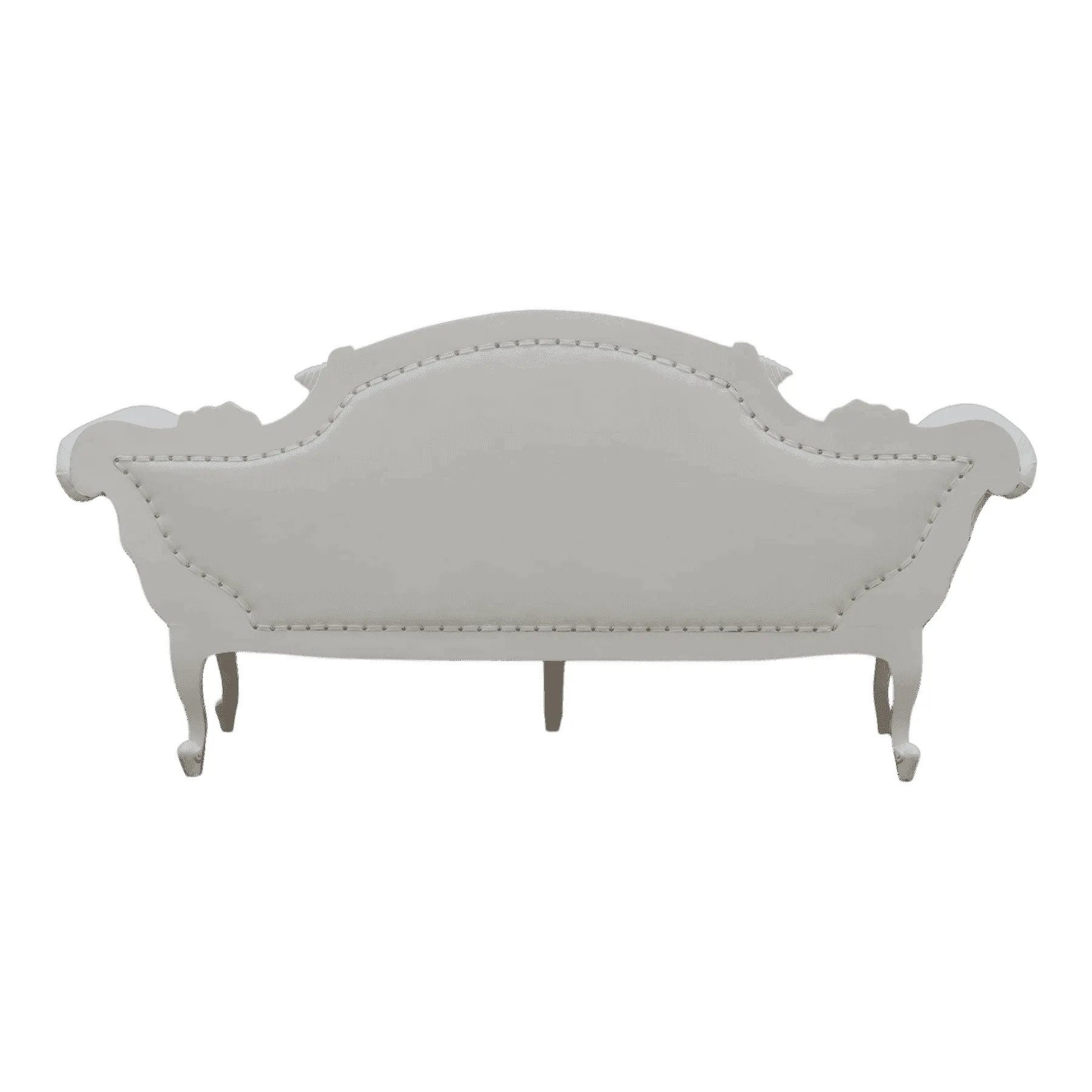 Elegant white vintage sofa with curved backrest
