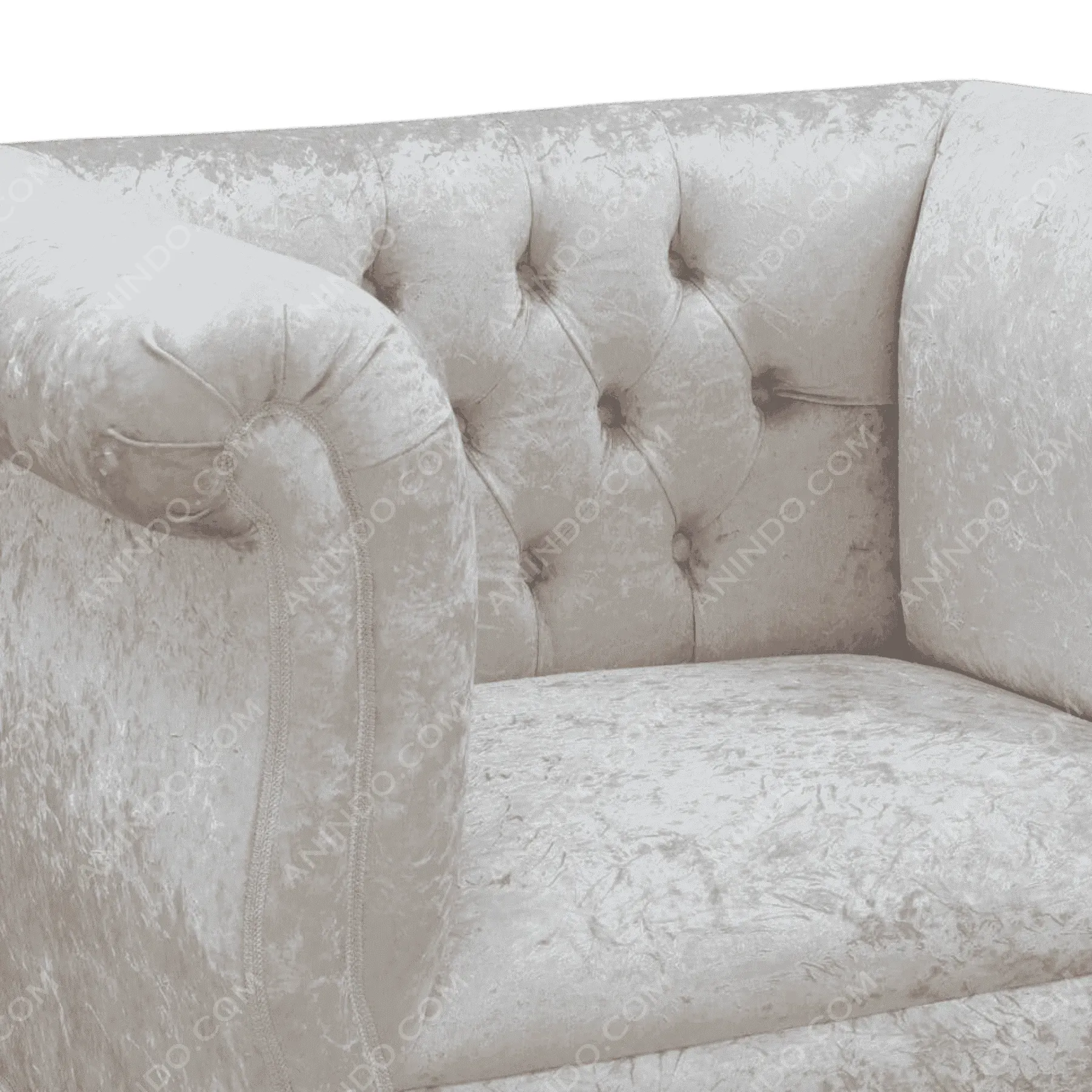 Luxurious velvet tufted armchair corner
