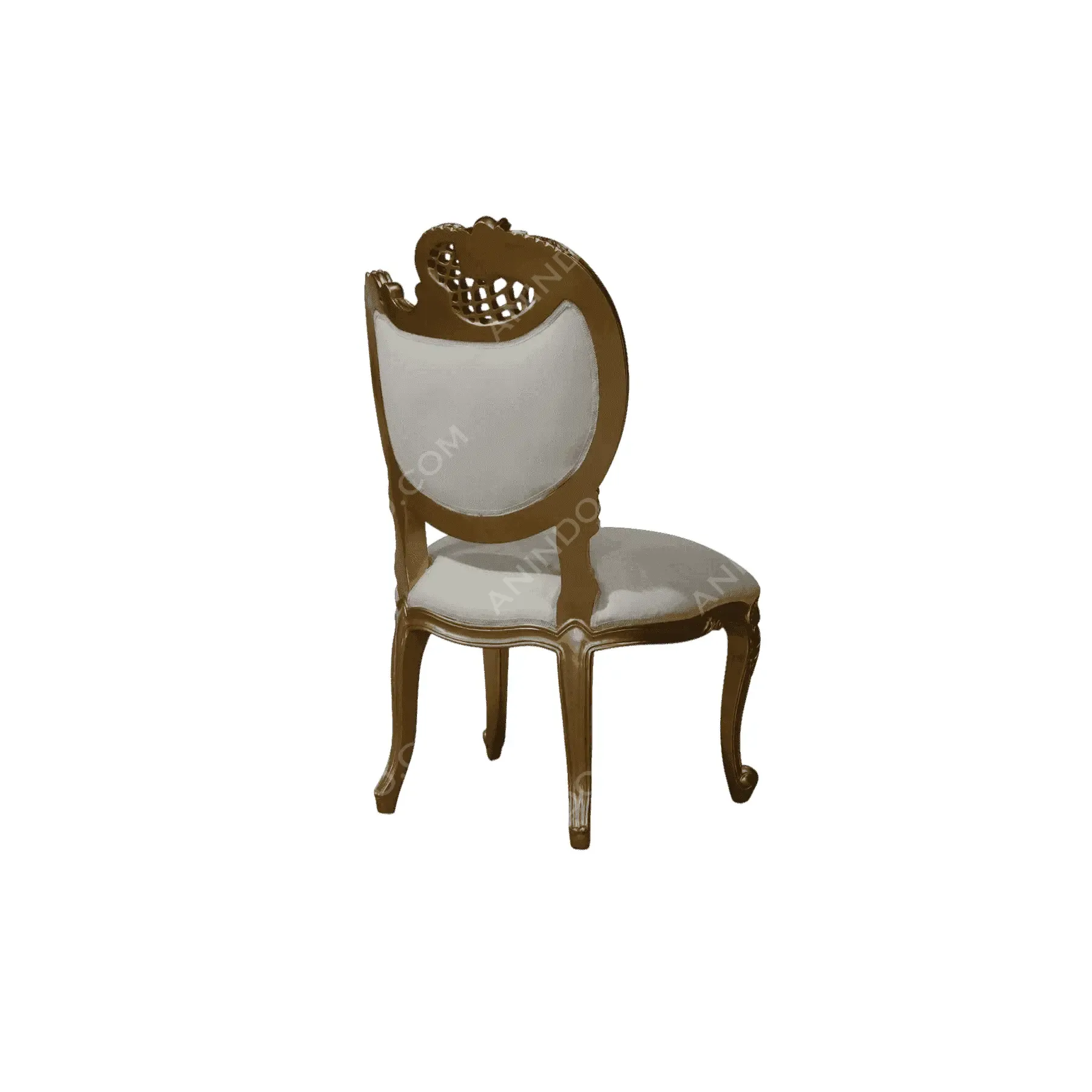 Elegant vintage wooden chair with cushioned seat