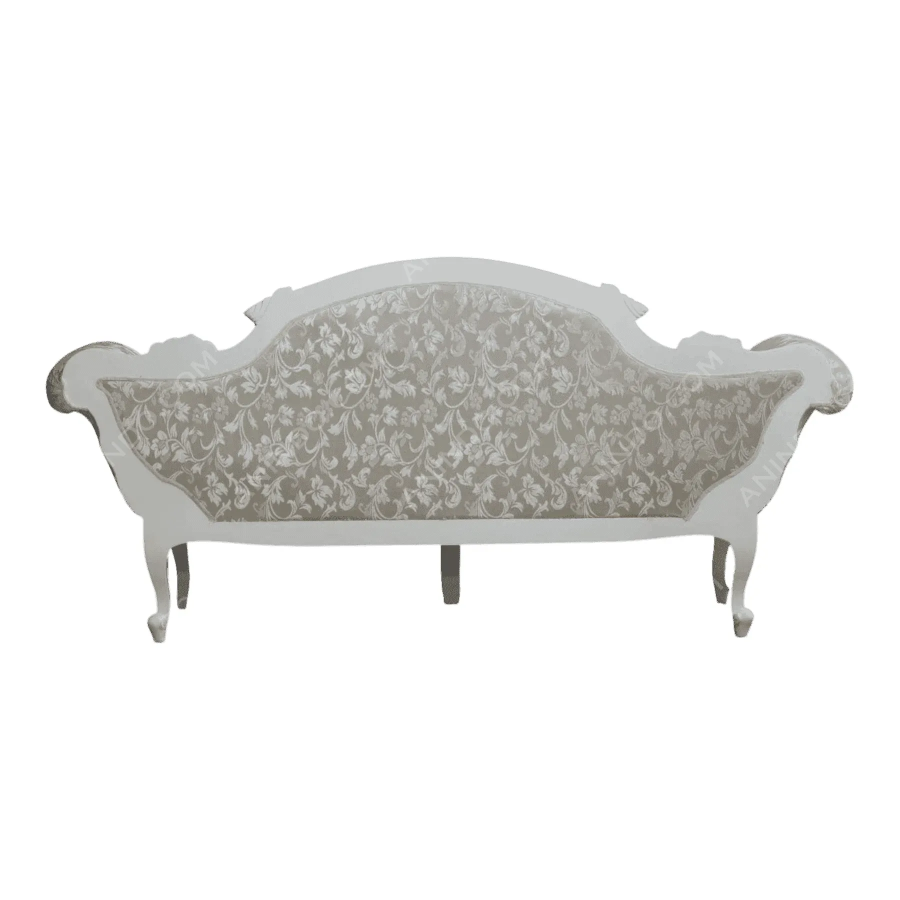 Vintage upholstered sofa with floral pattern