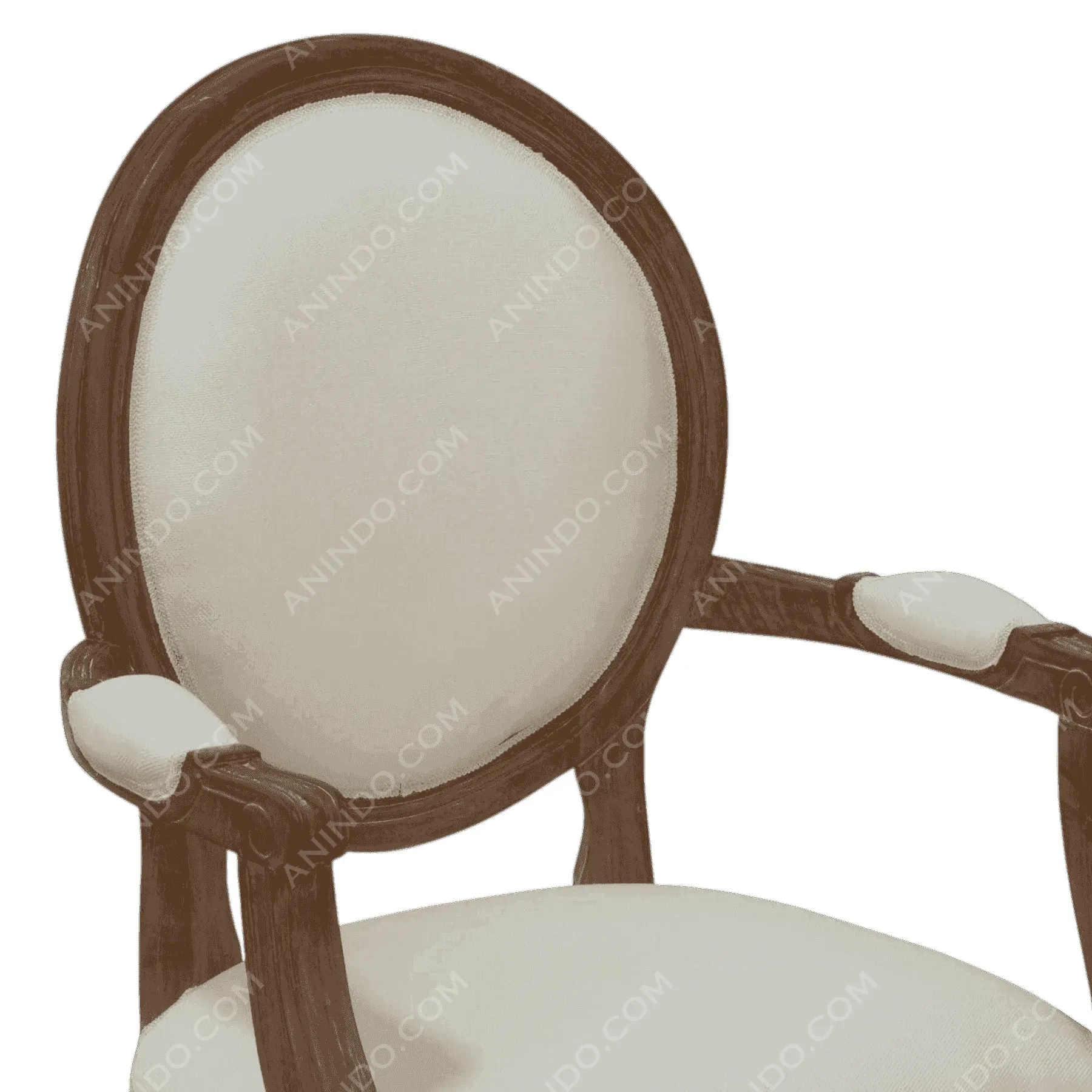 Elegant wooden chair with cream upholstery