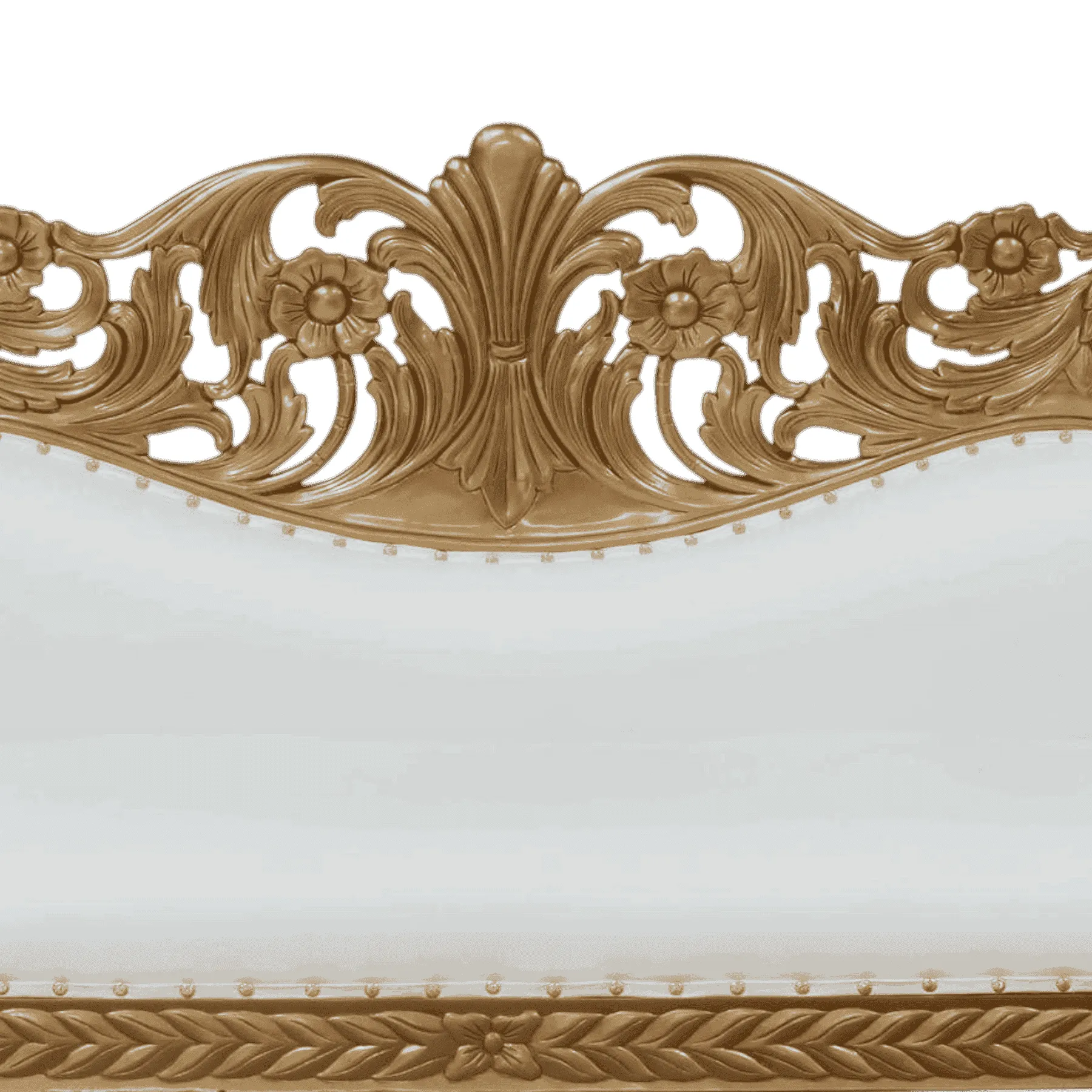 Ornate gold floral carved headboard design