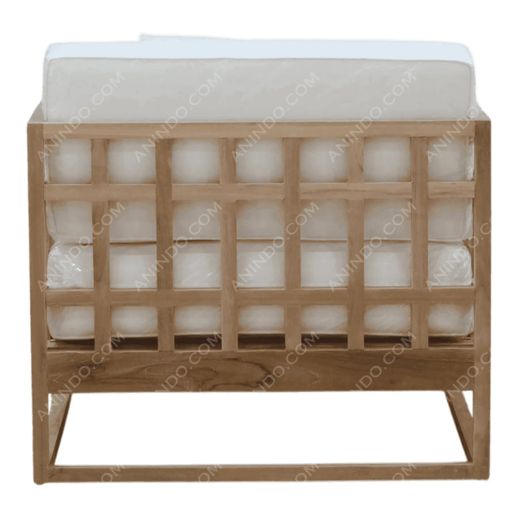 Modern wooden crib with white mattress