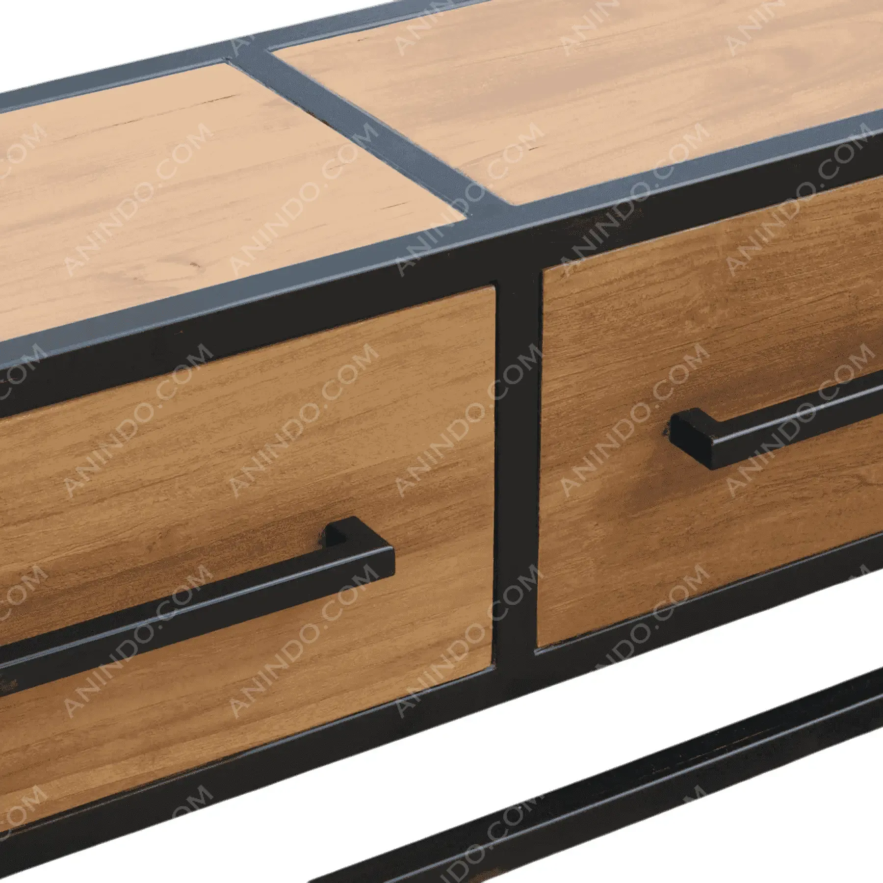 Modern wood and metal drawer cabinet design