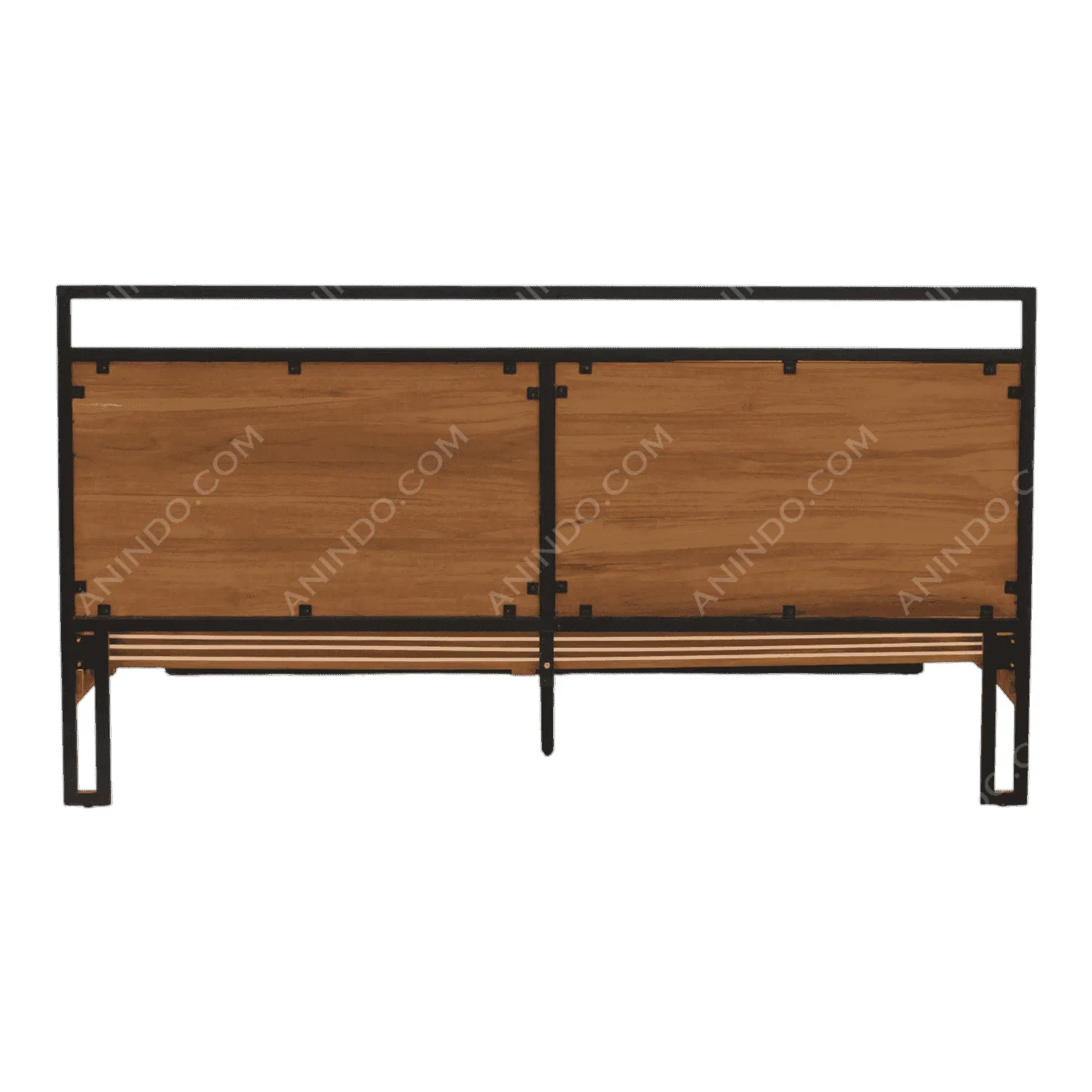 Modern wooden and metal frame headboard