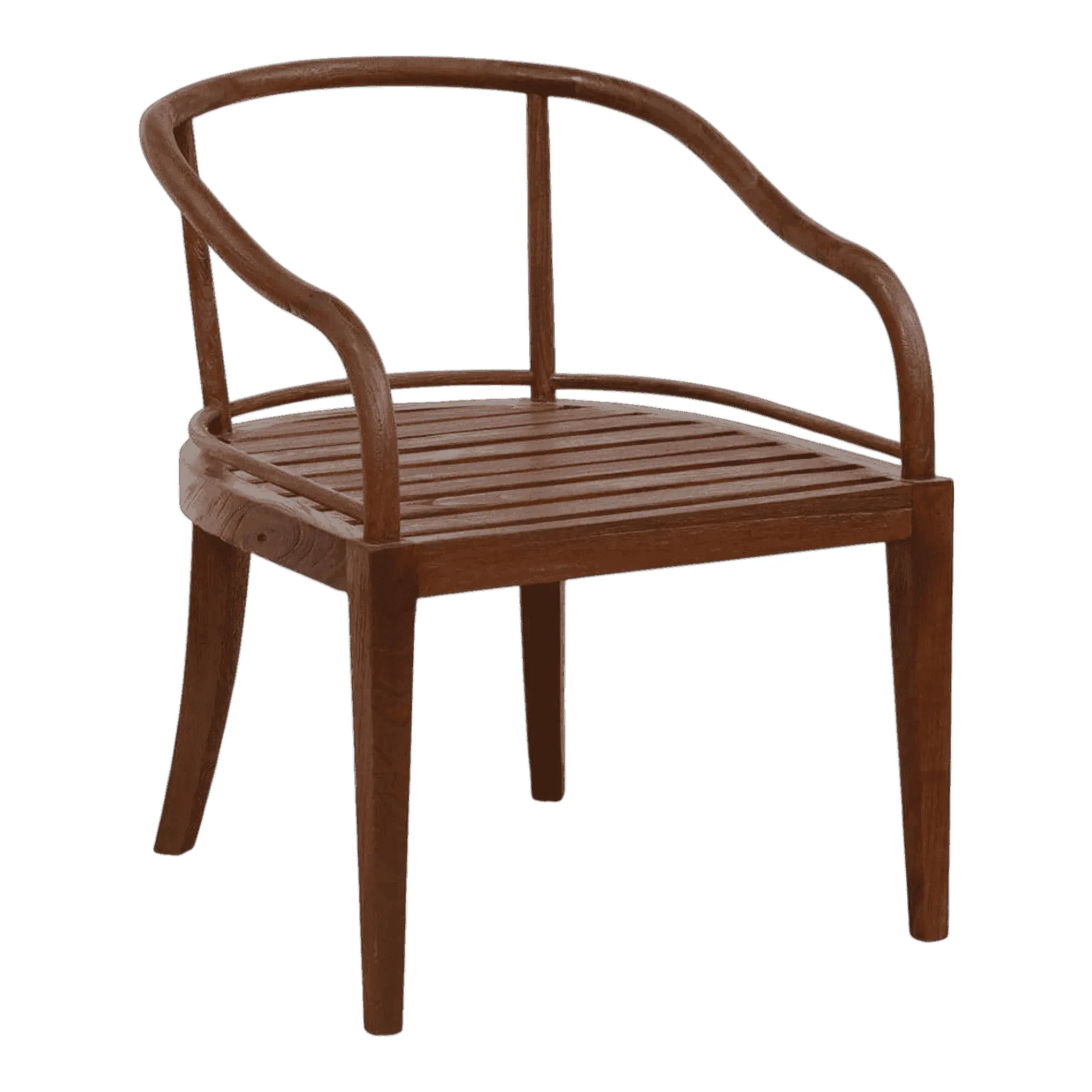 Modern wooden chair with curved backrest