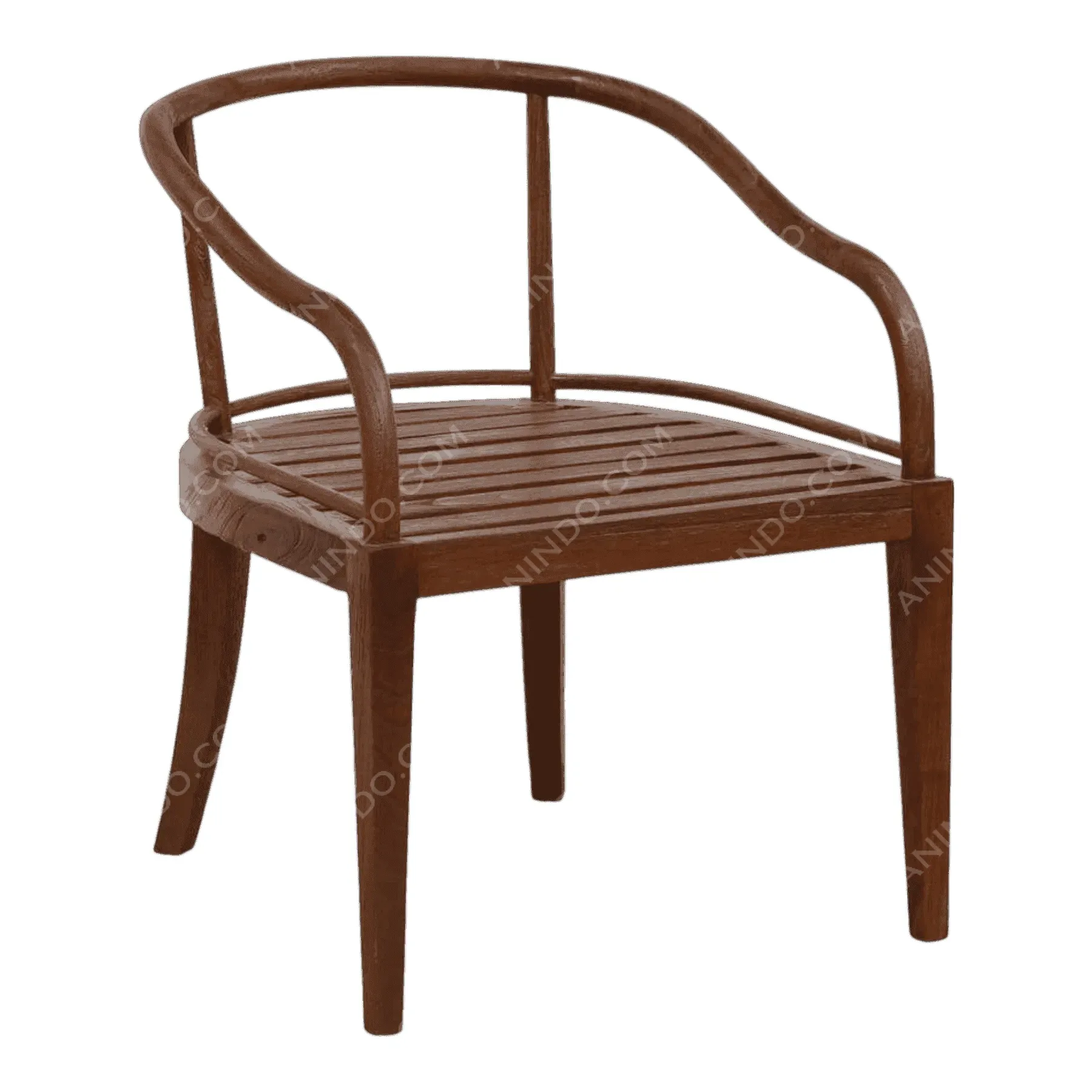 Modern wooden chair with curved backrest