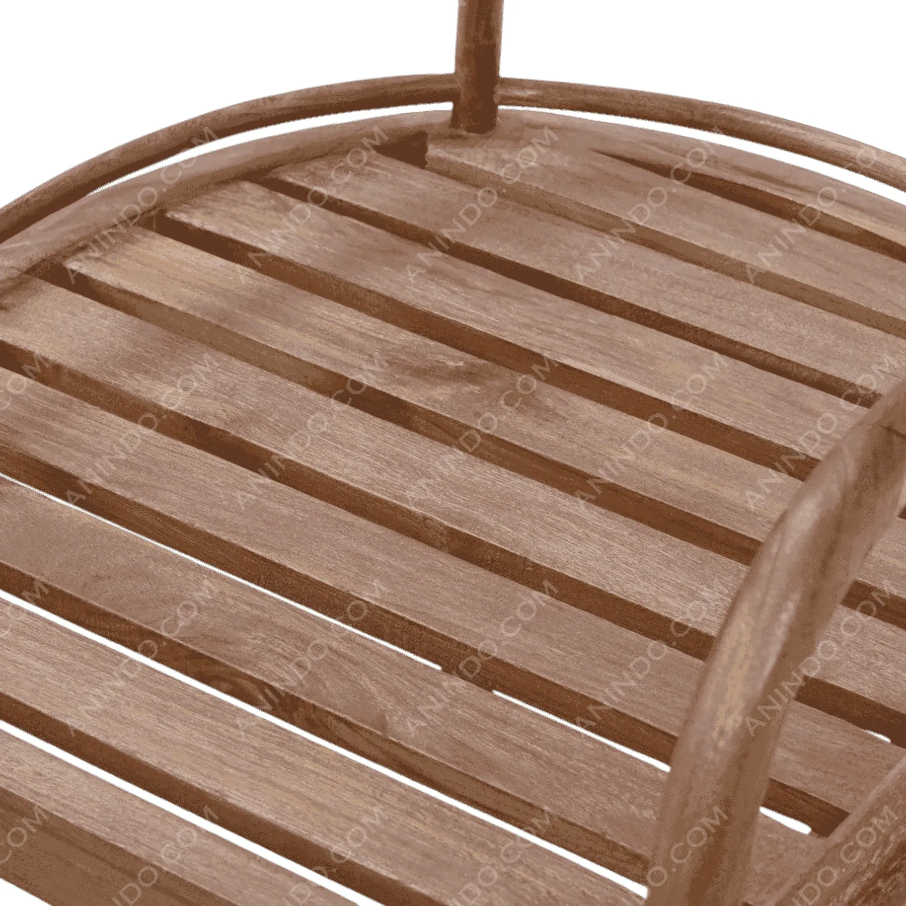Close-up of wooden slatted table surface