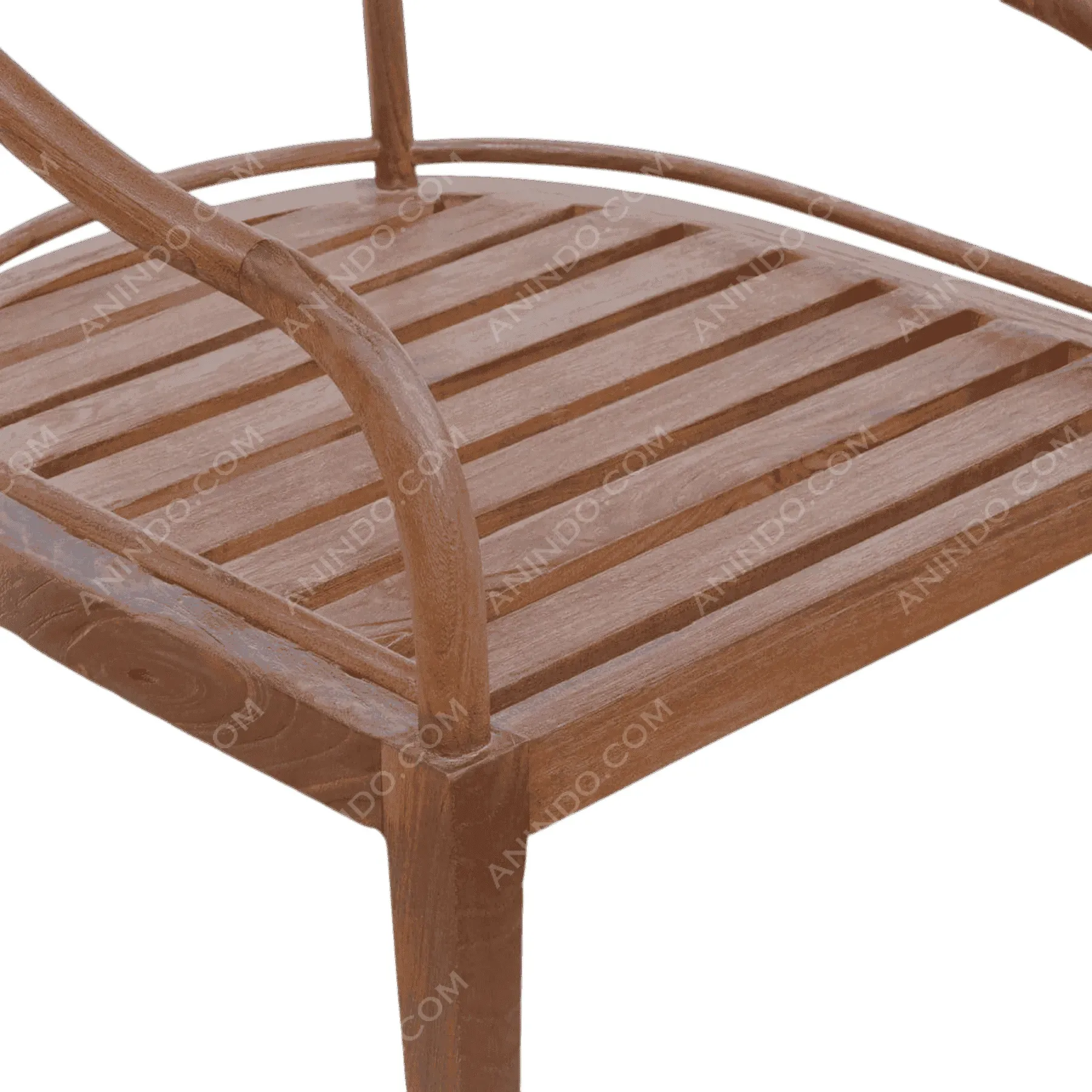 Wooden chair with slatted seat design