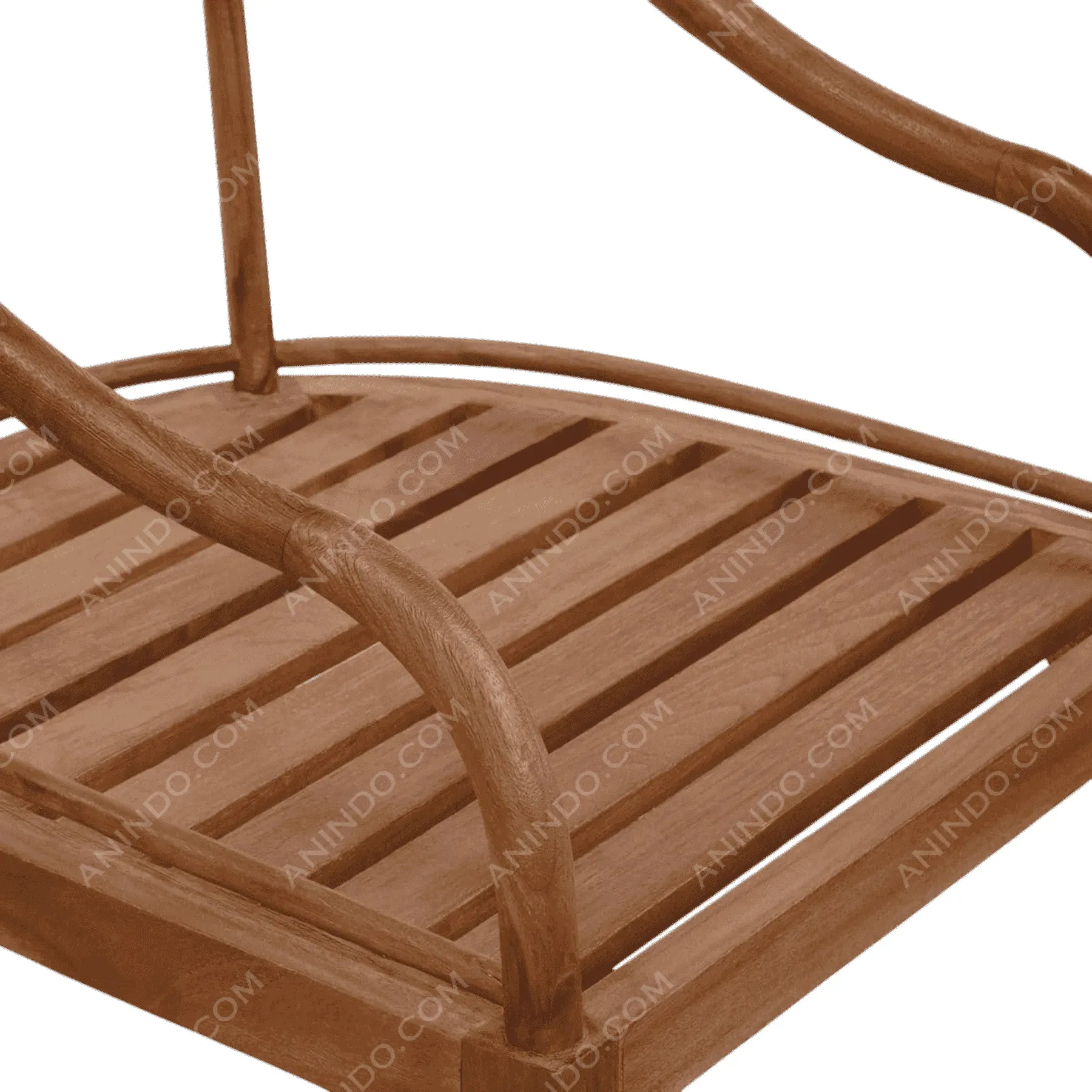 Close-up of wooden chair seat slats