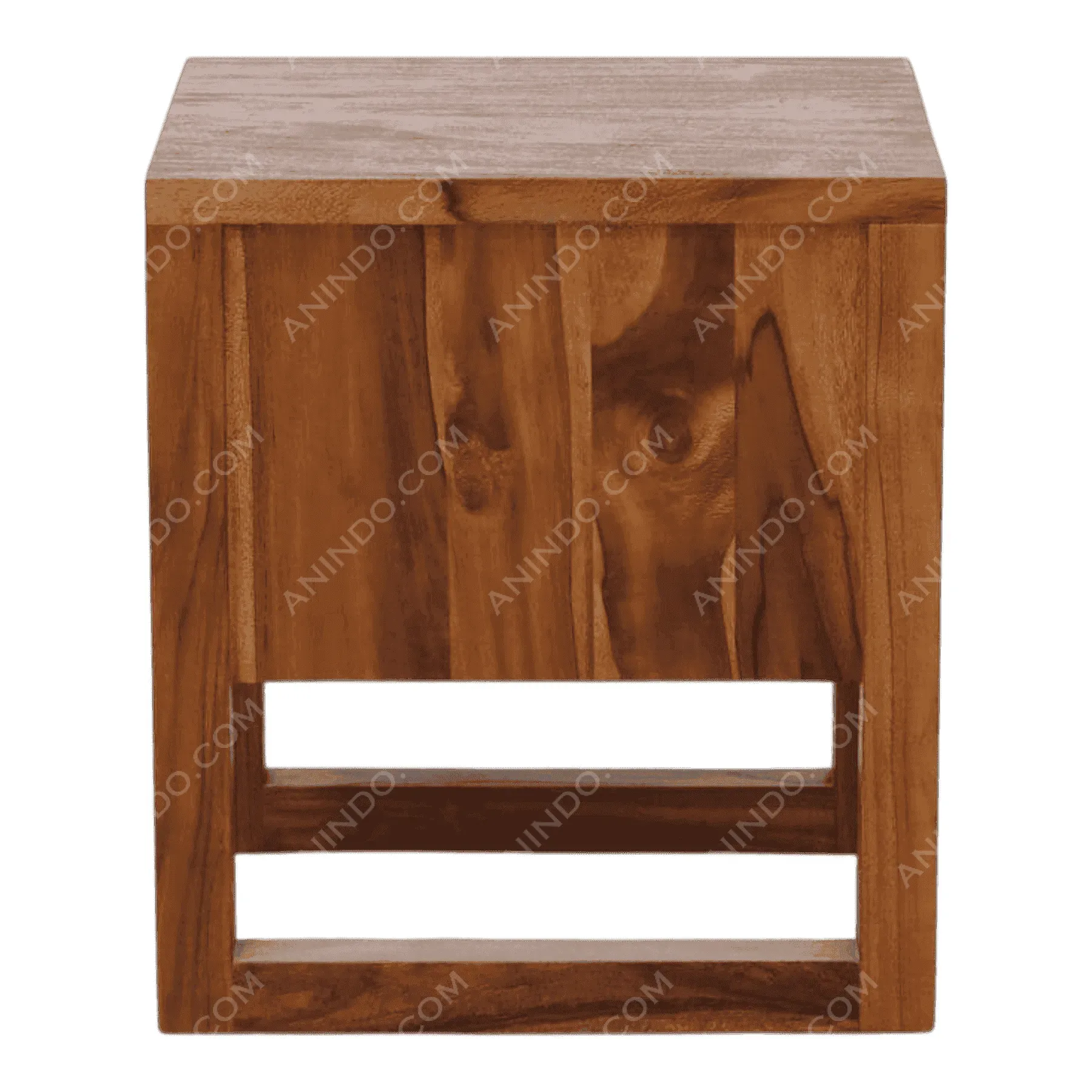 Modern wooden side table with natural finish