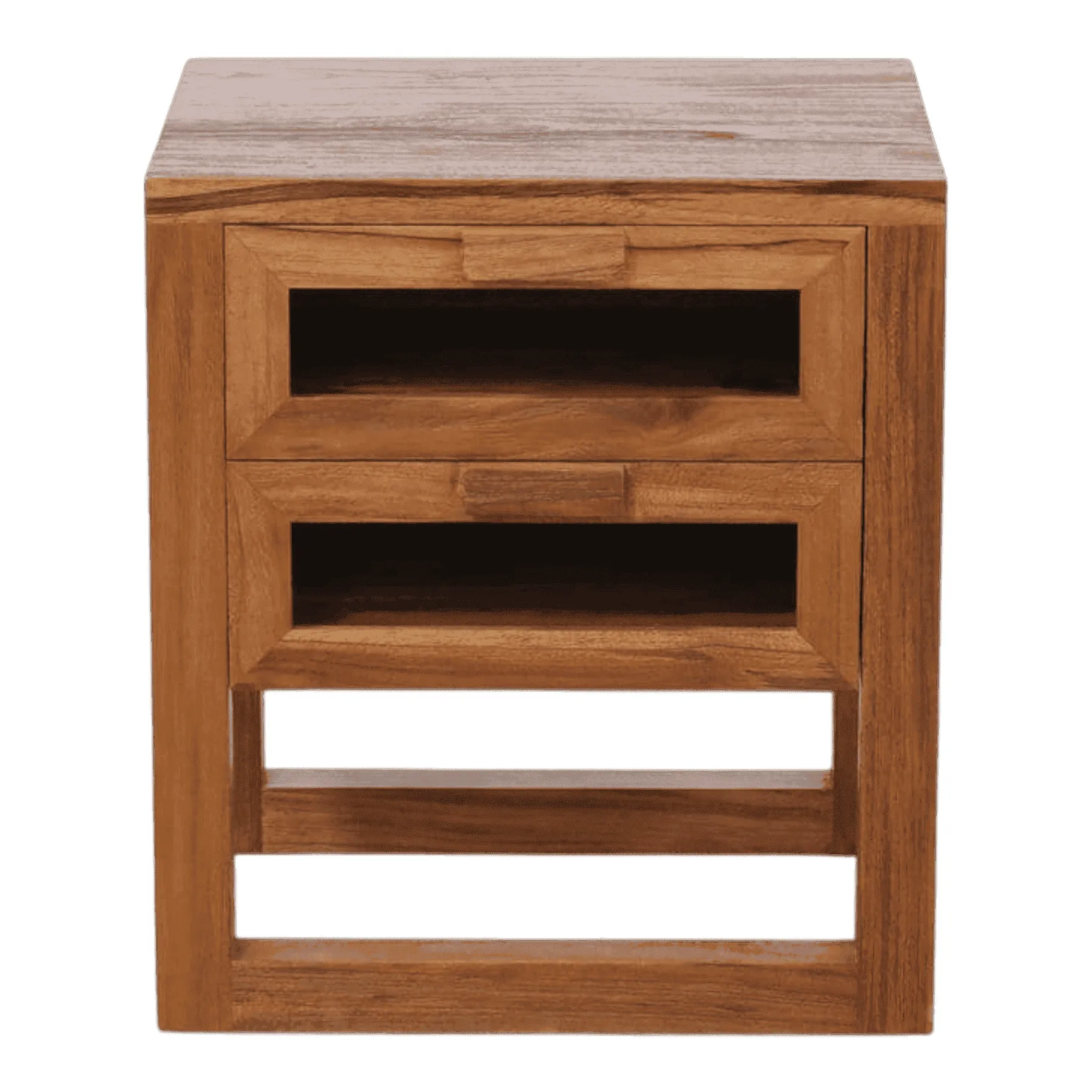 Wooden nightstand with two drawers