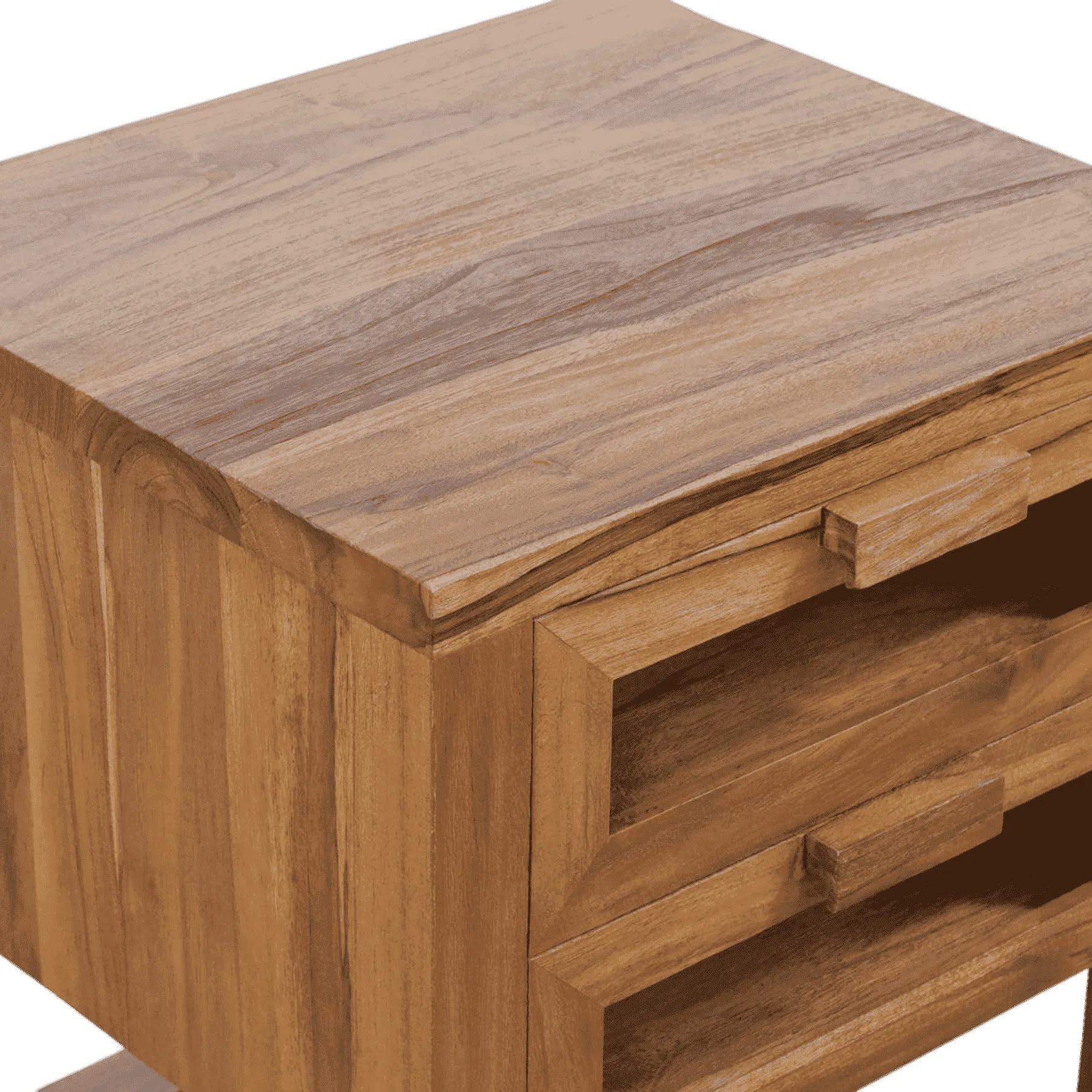 Wooden nightstand with two drawers