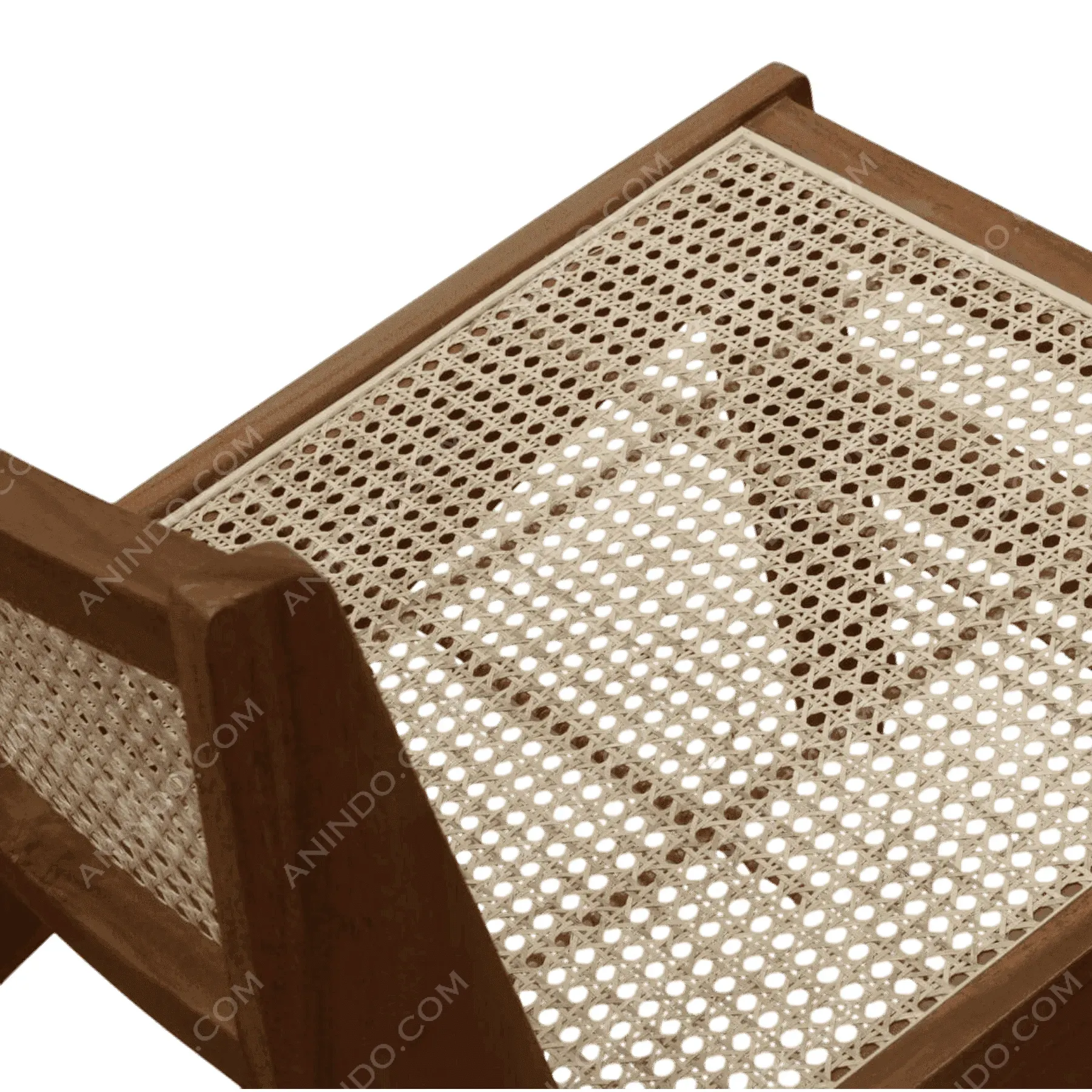 Wood chair with woven cane seat