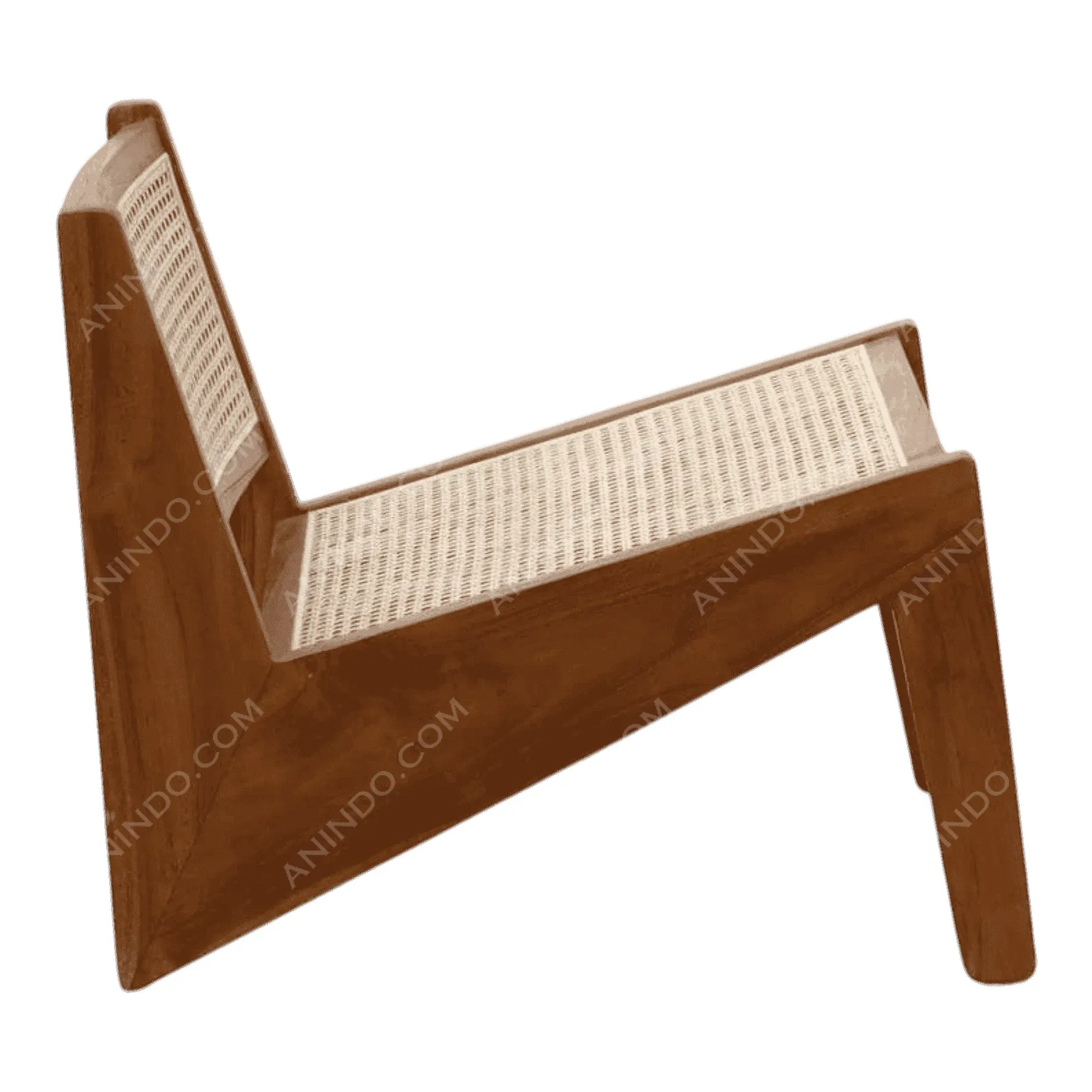Modern wooden chair with woven seat