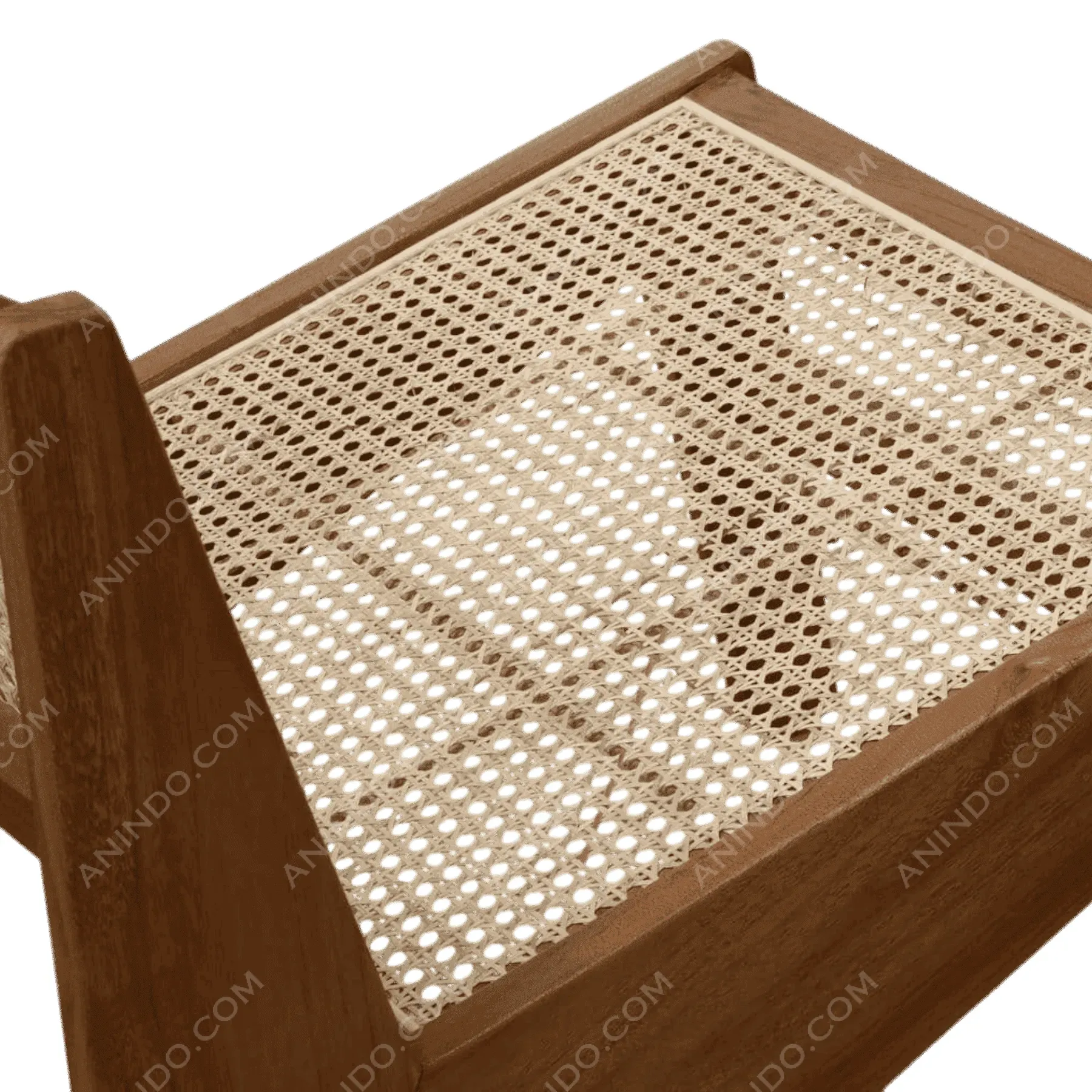 Woven rattan chair seat with wooden frame