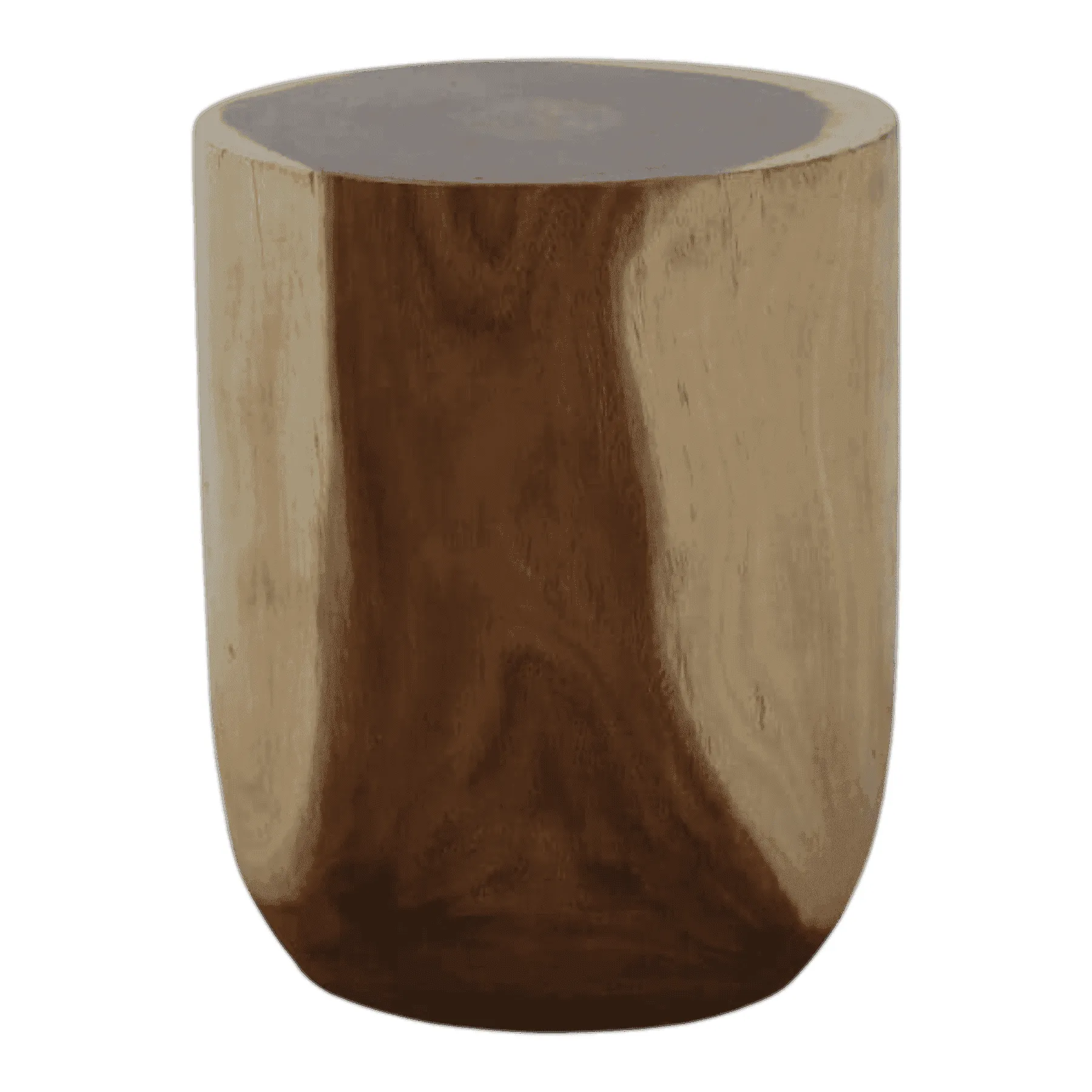 Round natural wood stool or side table